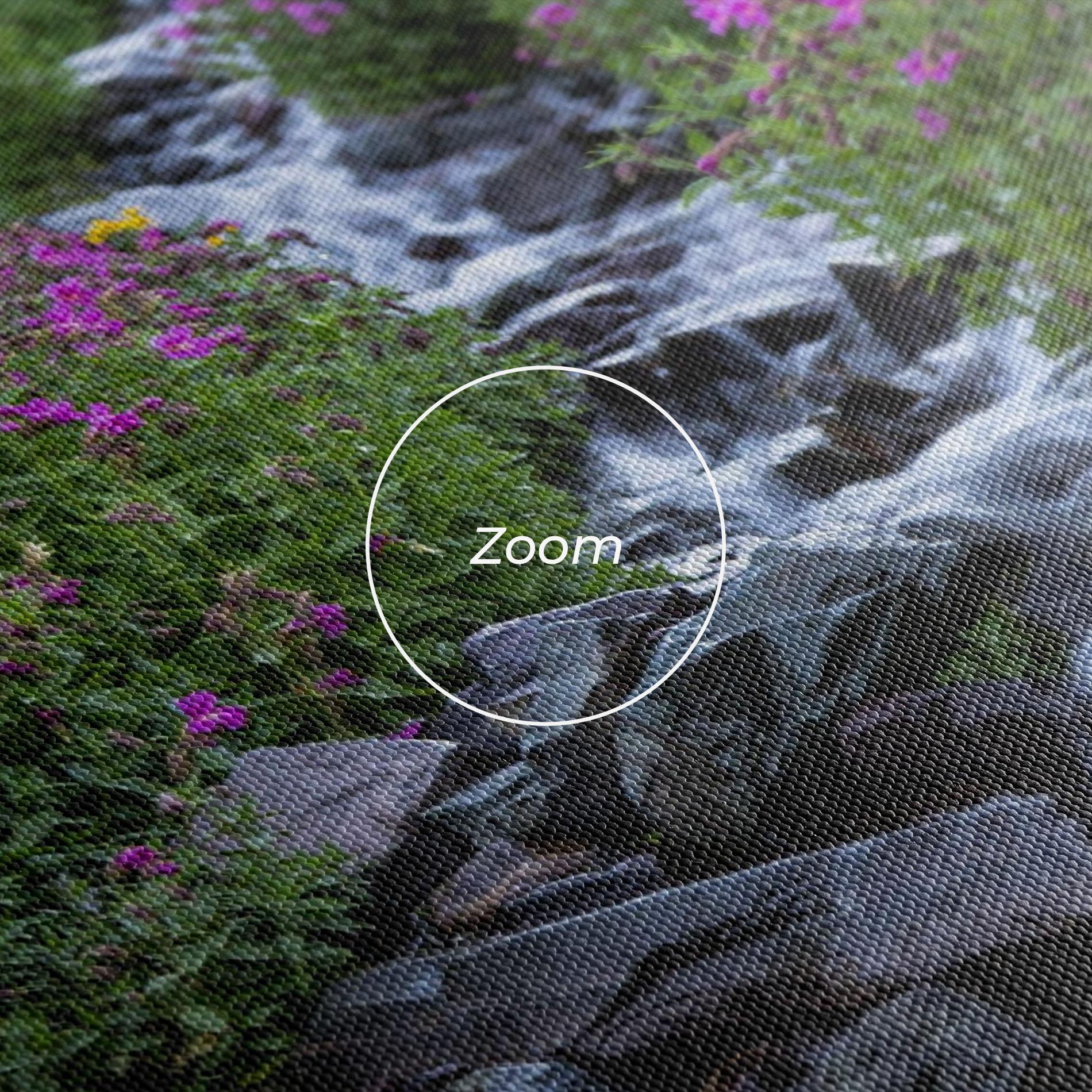 Leinwandbild Purple Field Waterfall mockup 3