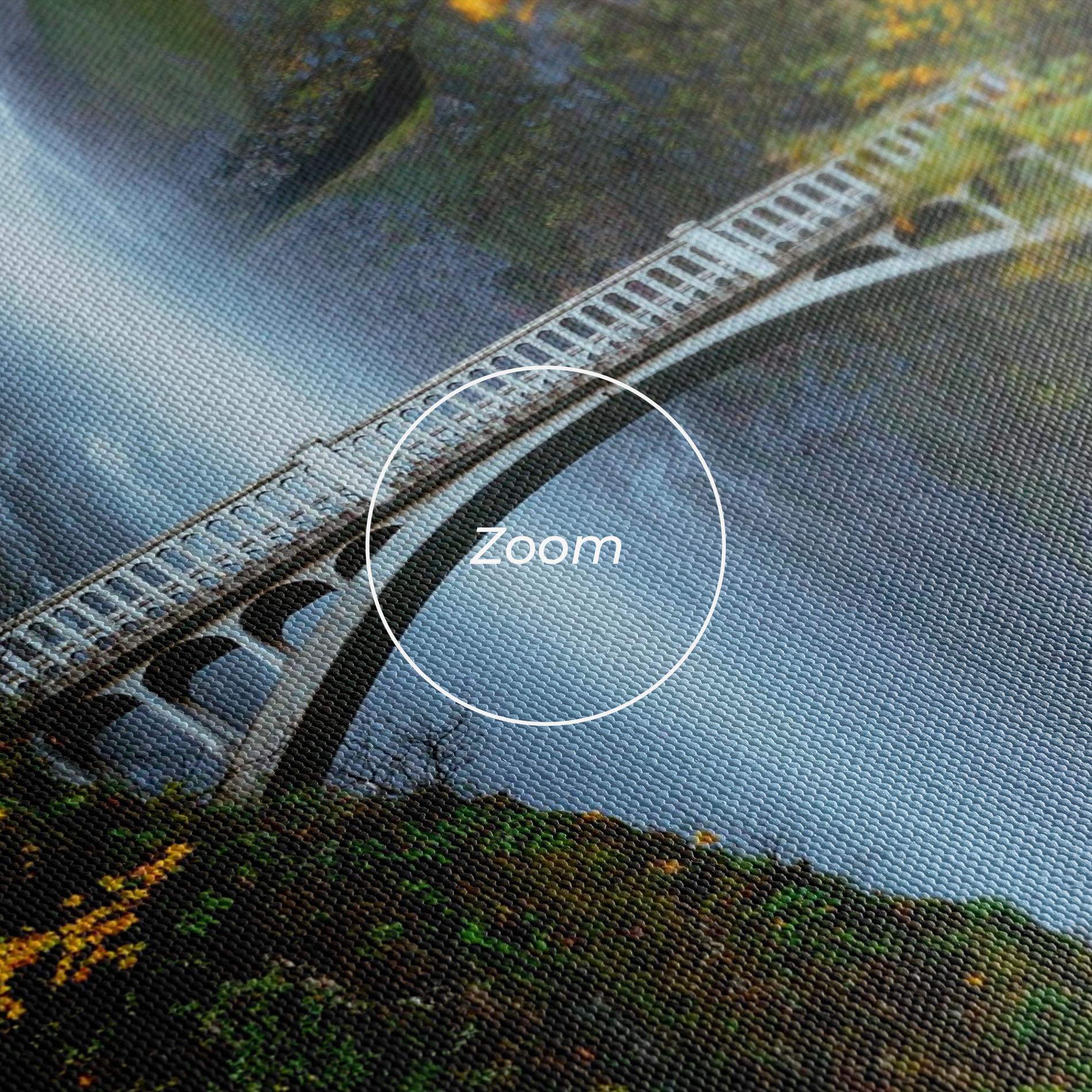 Leinwandbild Yellow Leaves Bridge mockup 3