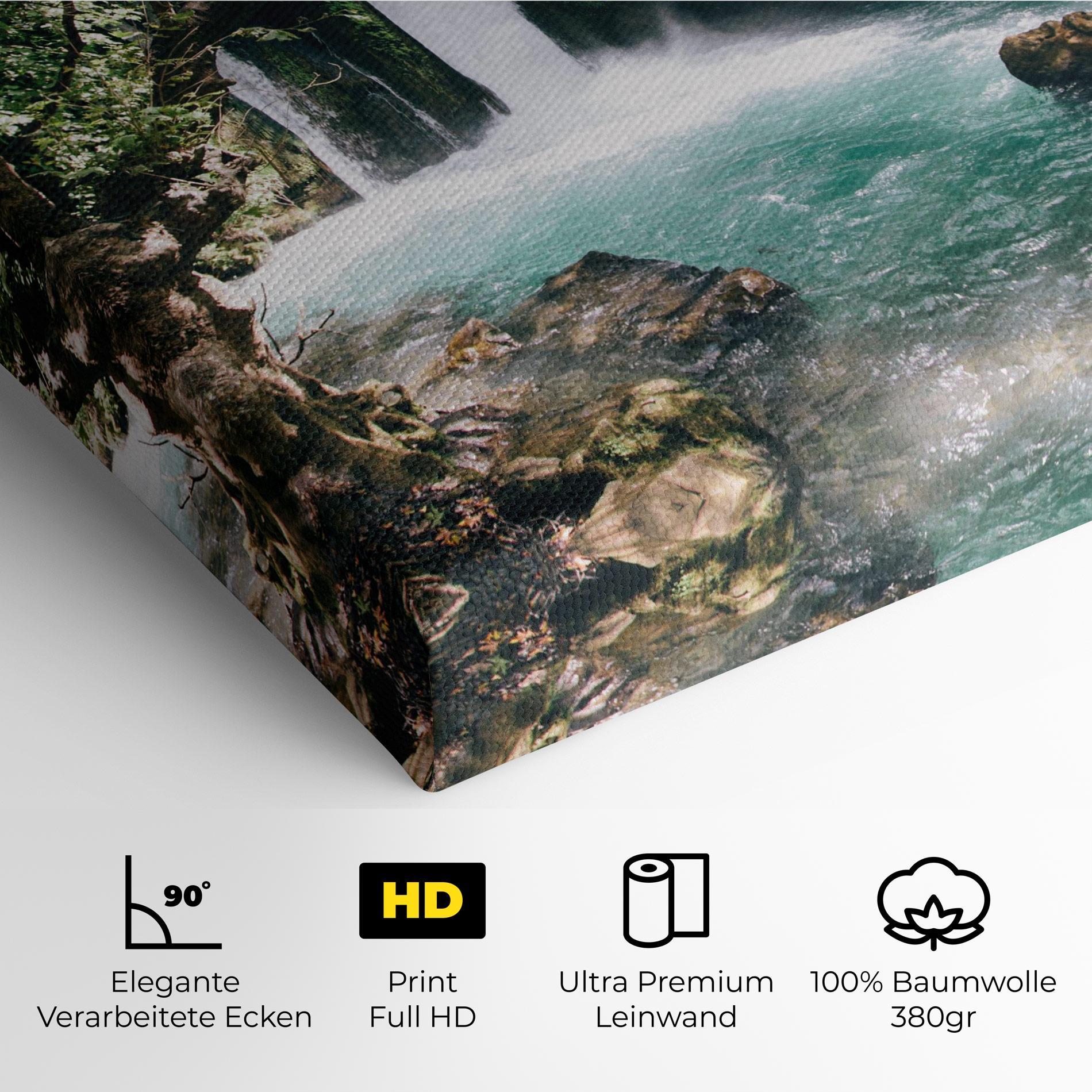 Leinwandbild Beautiful Blue Waterfall mockup 4