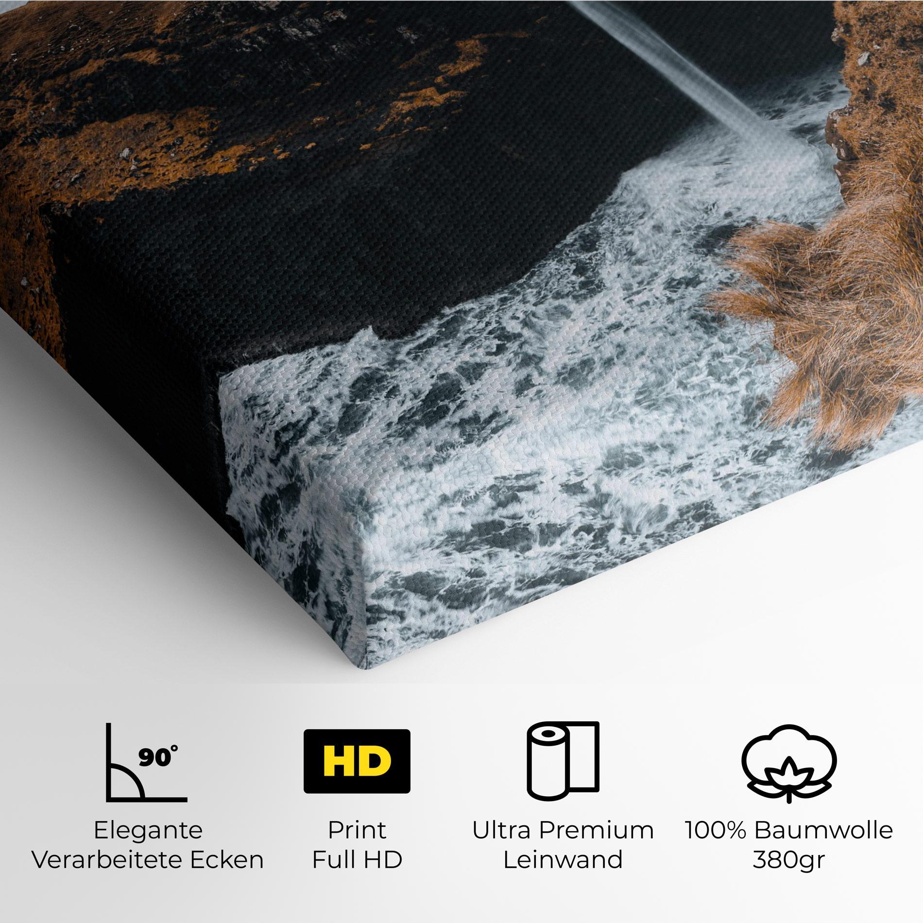 Leinwandbild Black Houses Waterfall mockup 4