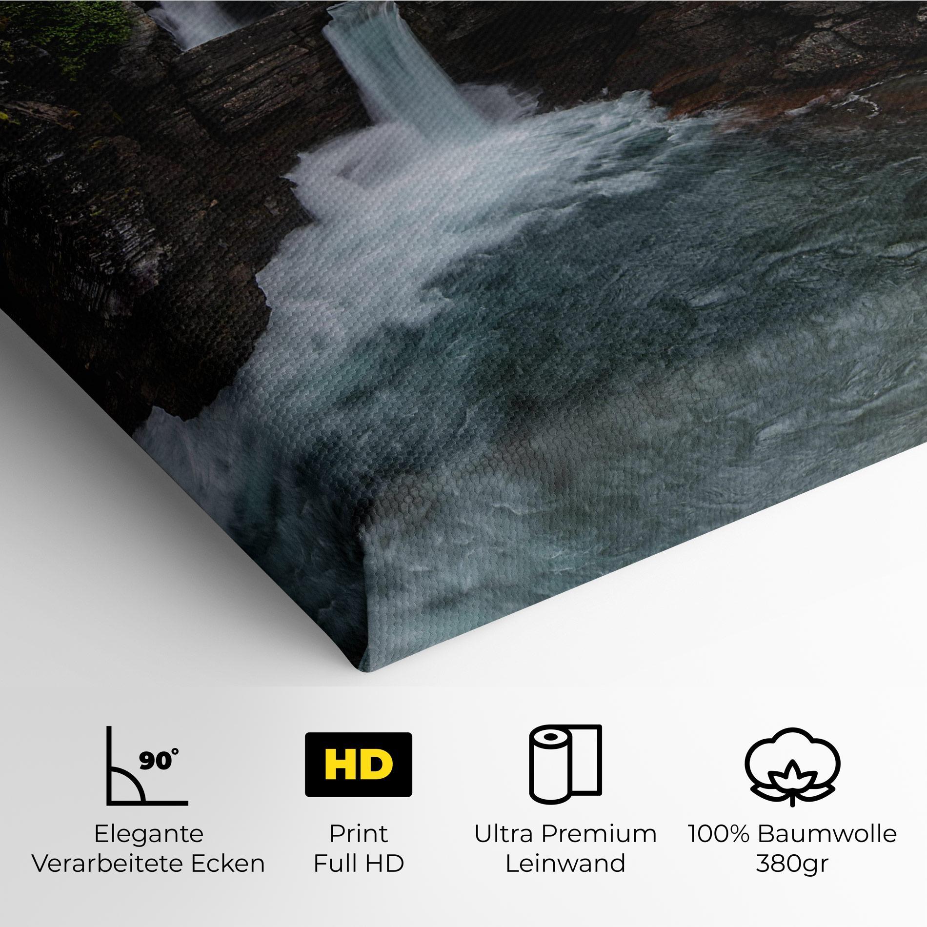 Leinwandbild Majestic Forest Waterfall mockup 4