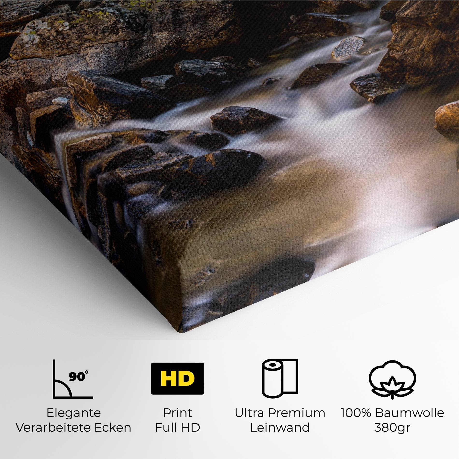 Leinwandbild Nature Rocks Waterfall mockup 4