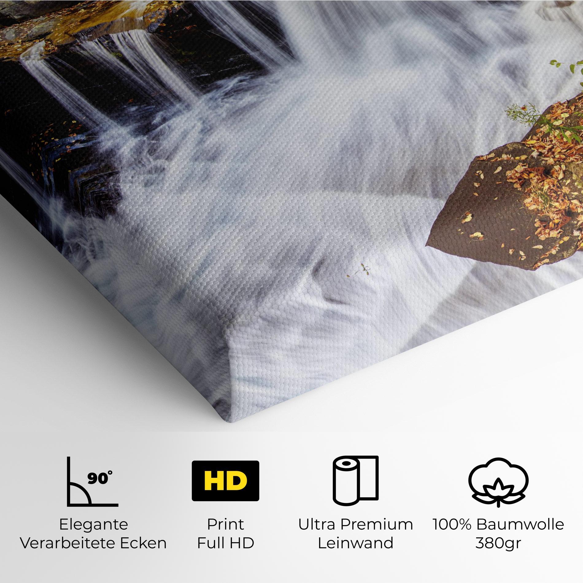 Leinwandbild Pretty Autumn Waterfall mockup 4