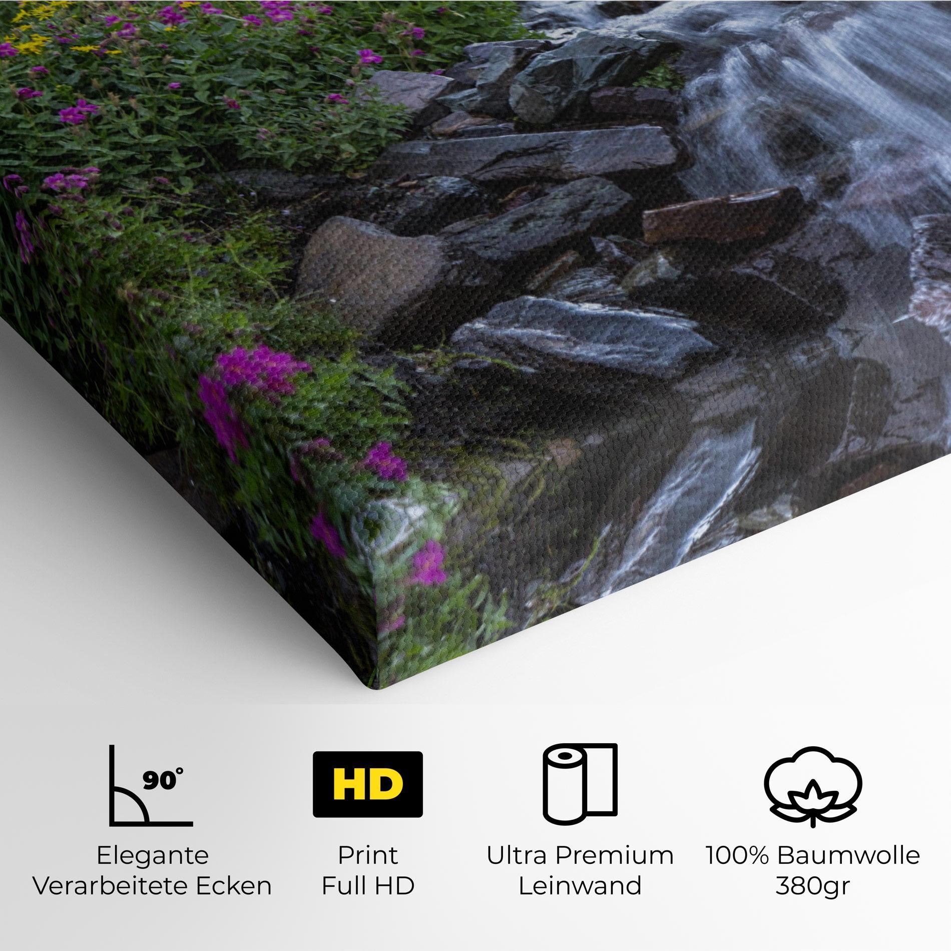 Leinwandbild Purple Field Waterfall mockup 4