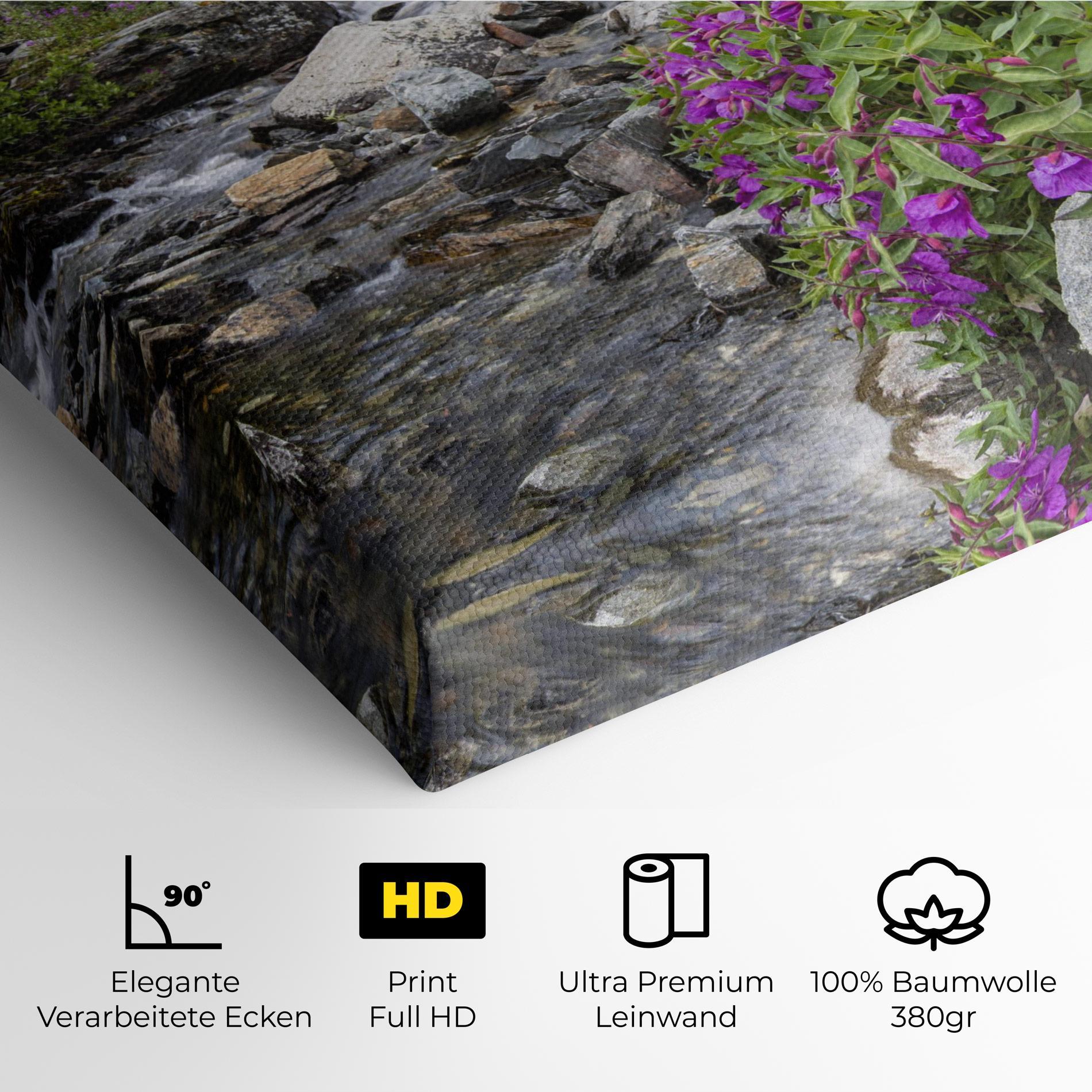 Leinwandbild Purple Flowers Waterfall mockup 4