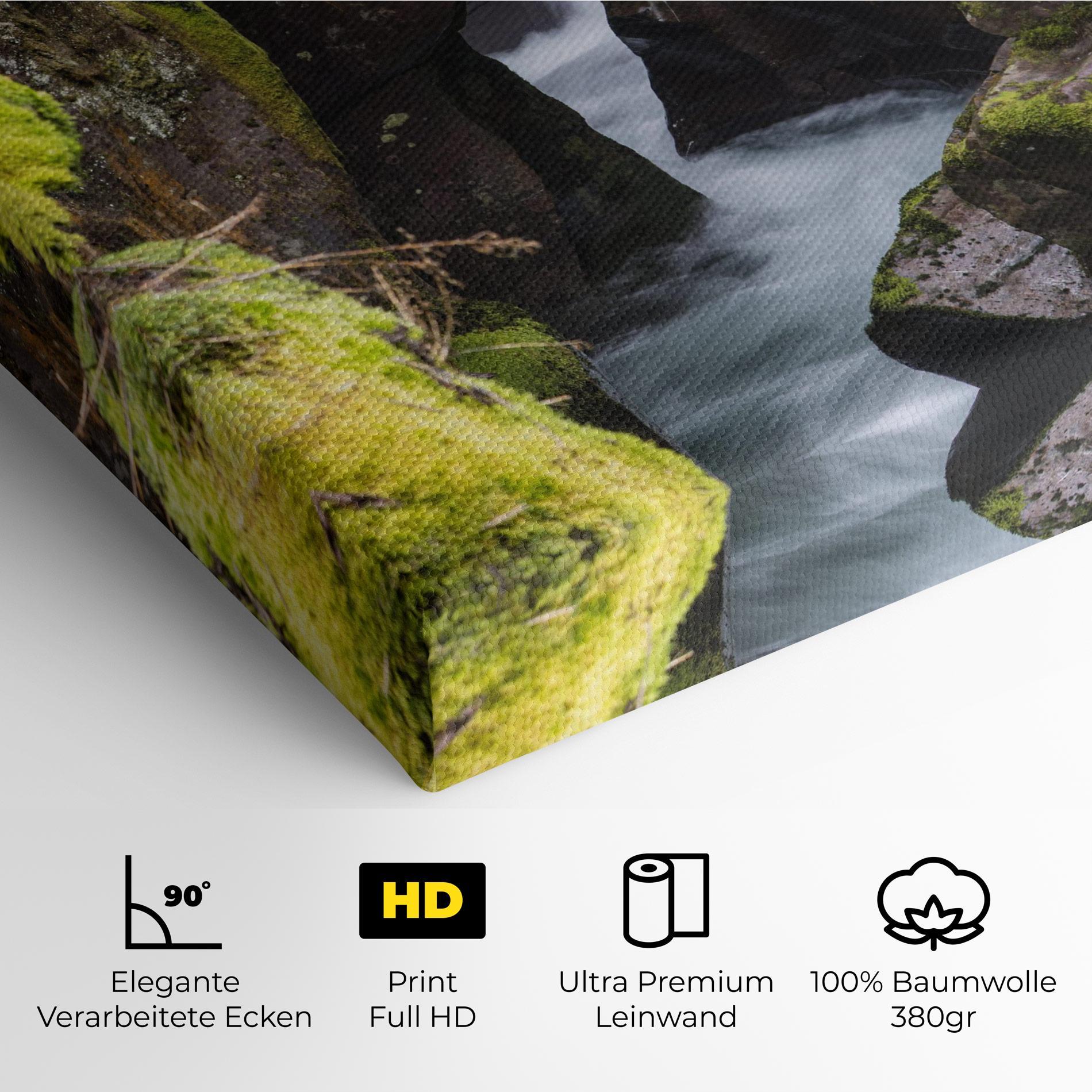 Leinwandbild Water Falling Forest mockup 4