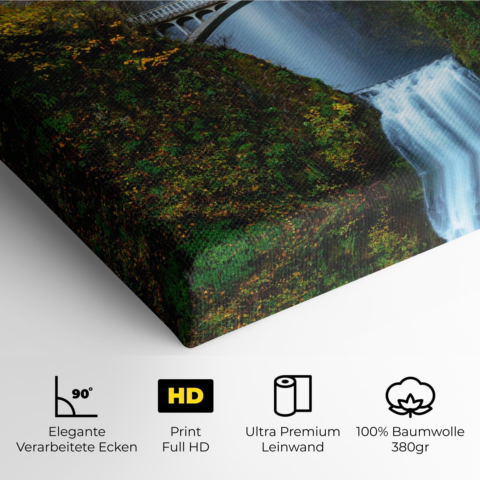 Leinwandbild Yellow Leaves Bridge mockup 4