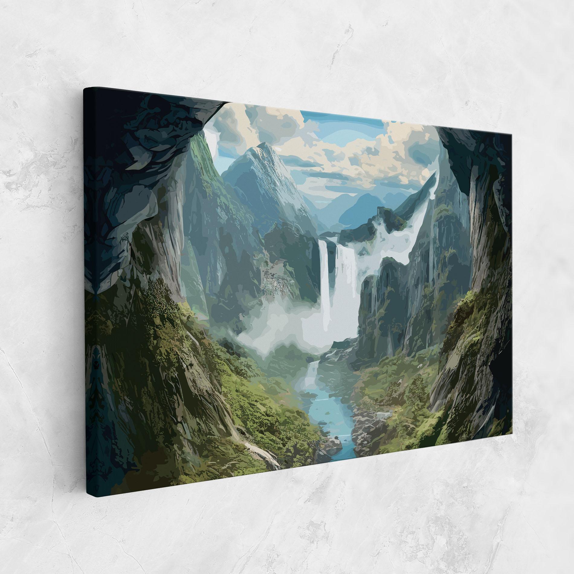 Leinwandbild Amazing Waterfall mockup 1