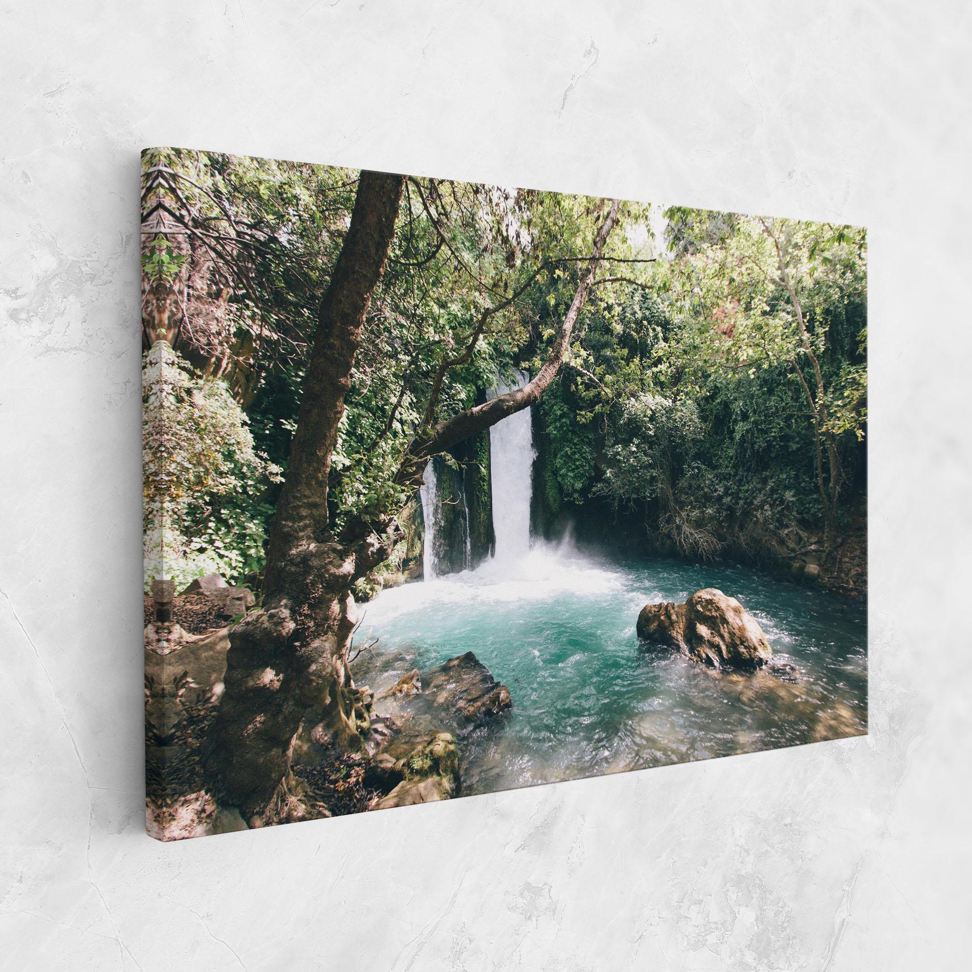 Leinwandbild Beautiful Blue Waterfall mockup 1