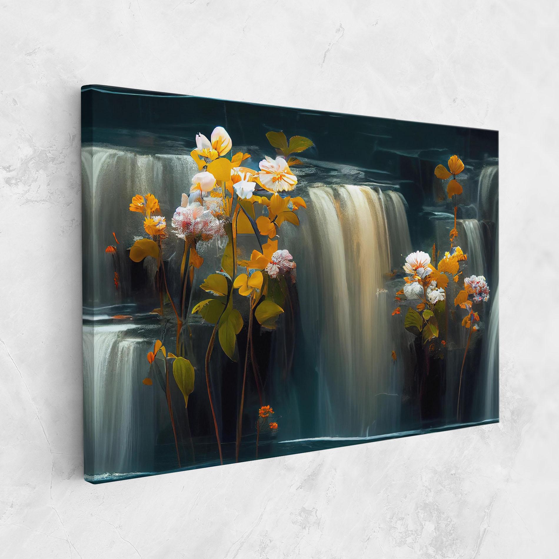 Leinwandbild Flowers Waterfall mockup 1