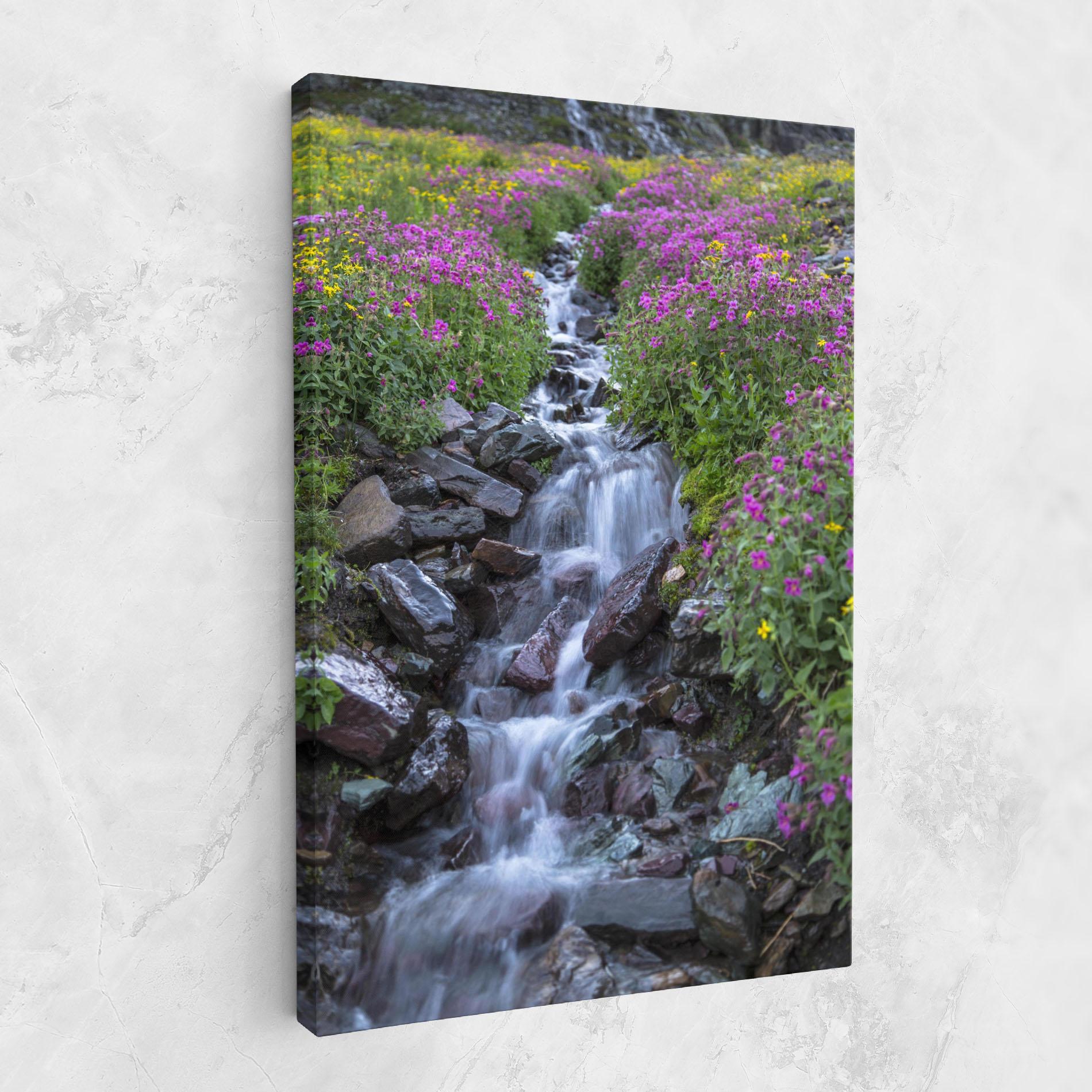 Leinwandbild Water Falling Field mockup 1