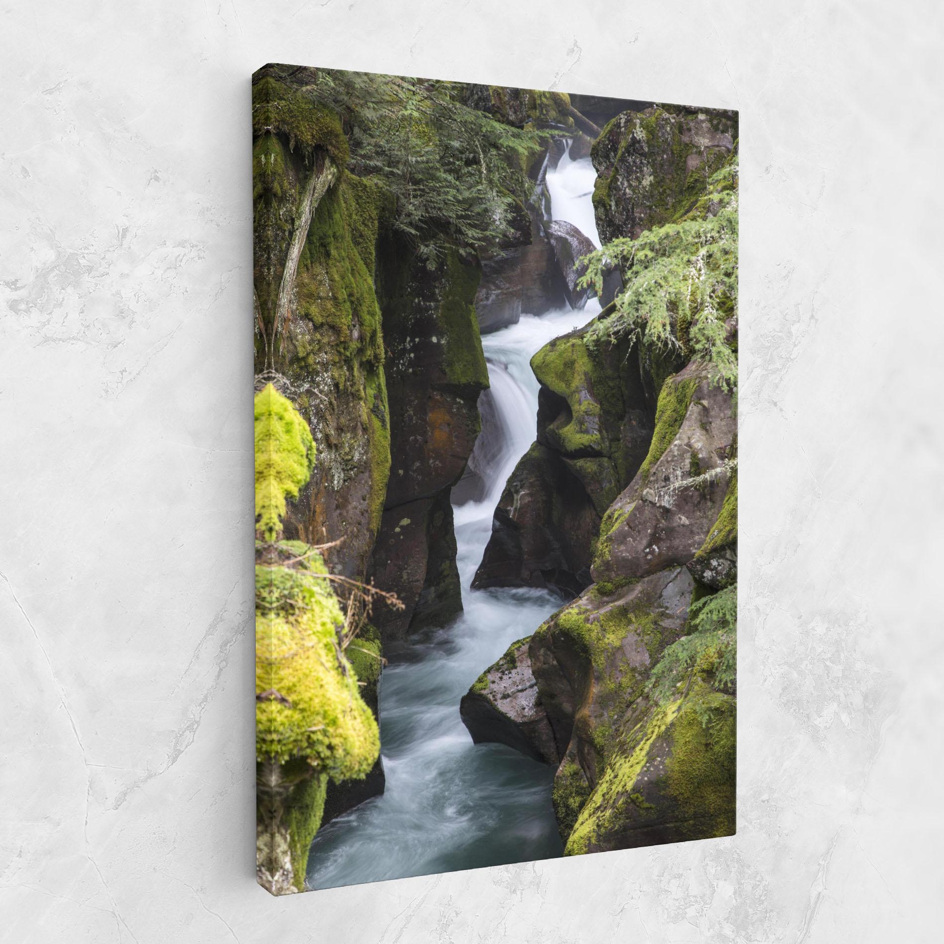 Leinwandbild Water Falling Forest mockup 1