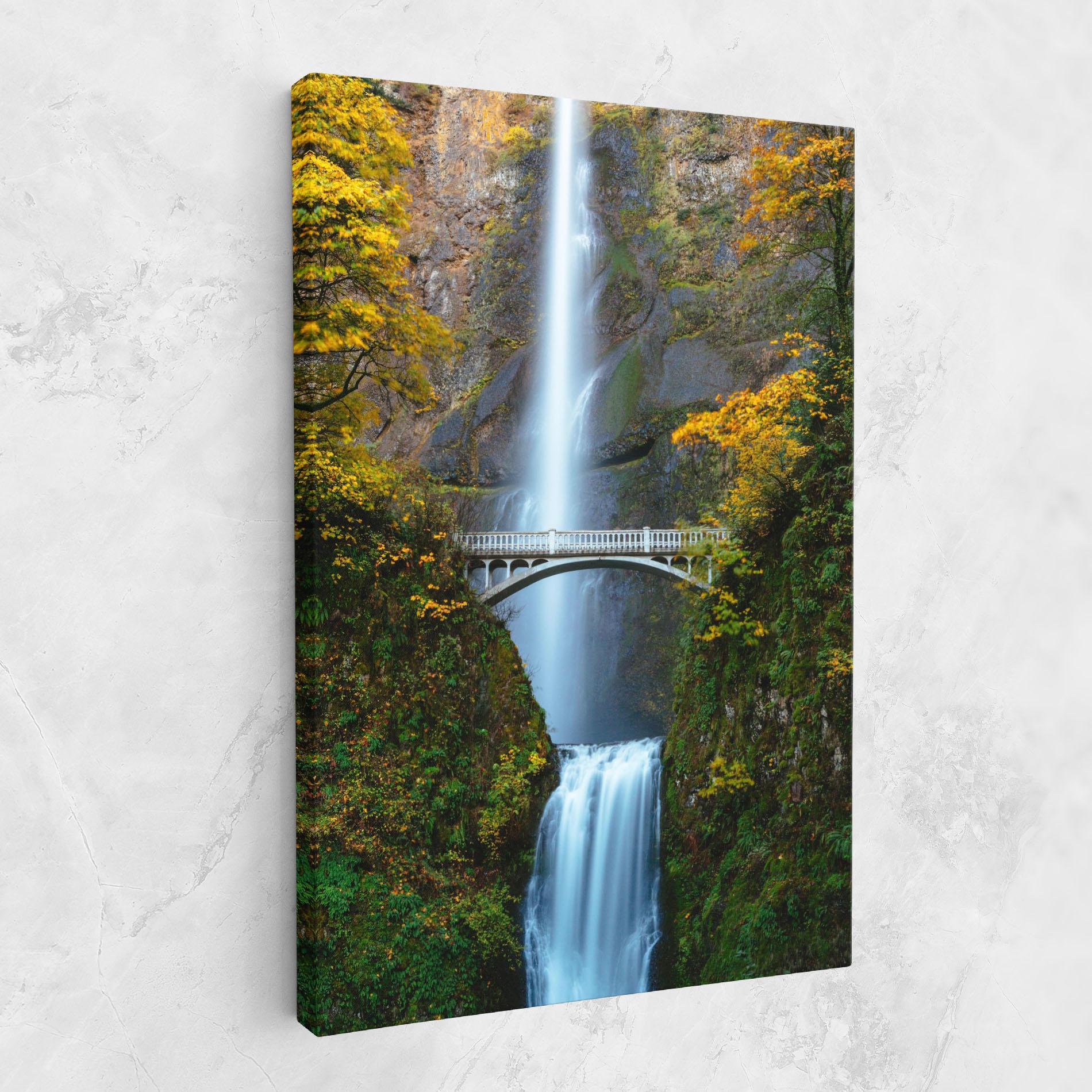 Leinwandbild Yellow Leaves Bridge mockup 1
