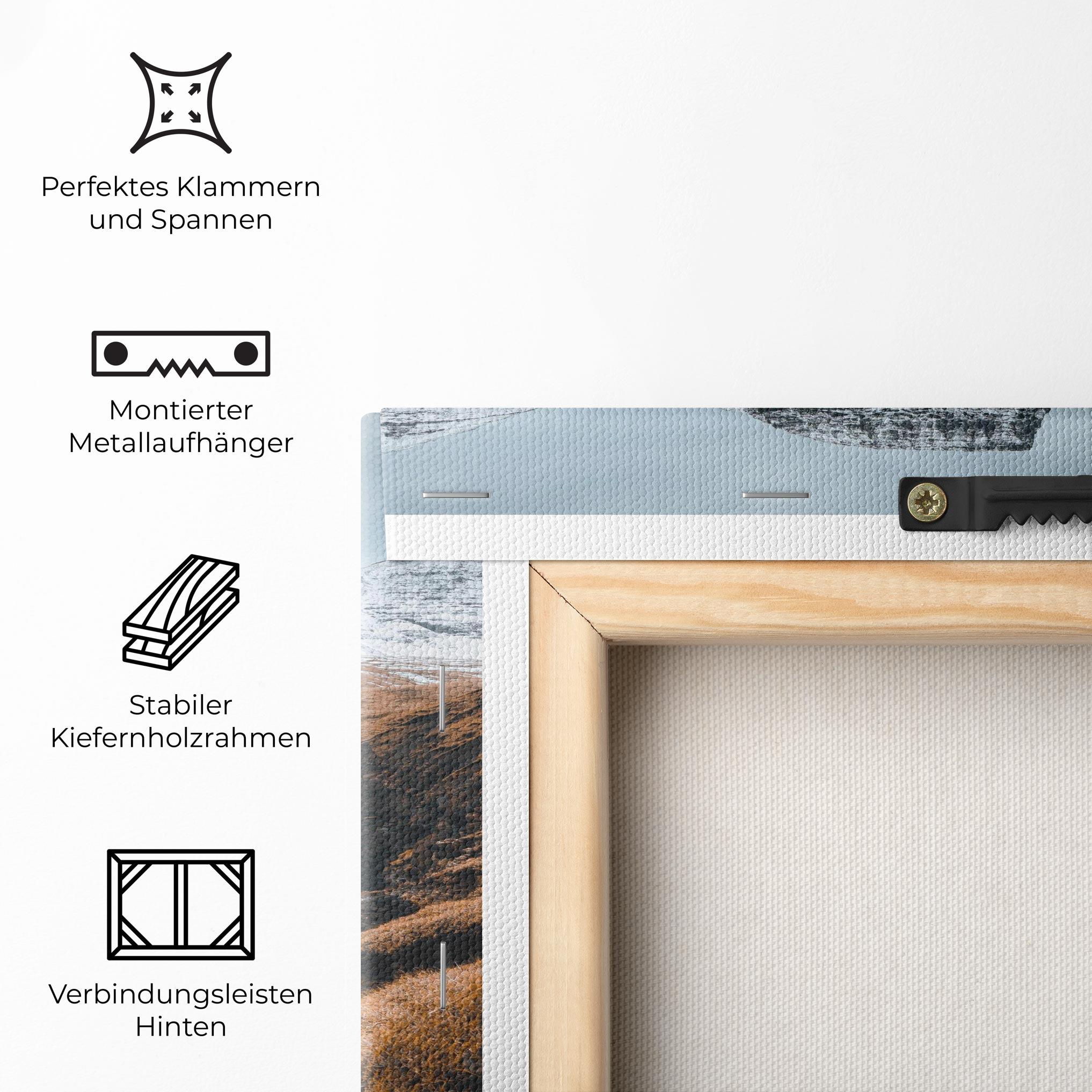 Leinwandbild Black Houses Waterfall mockup 5