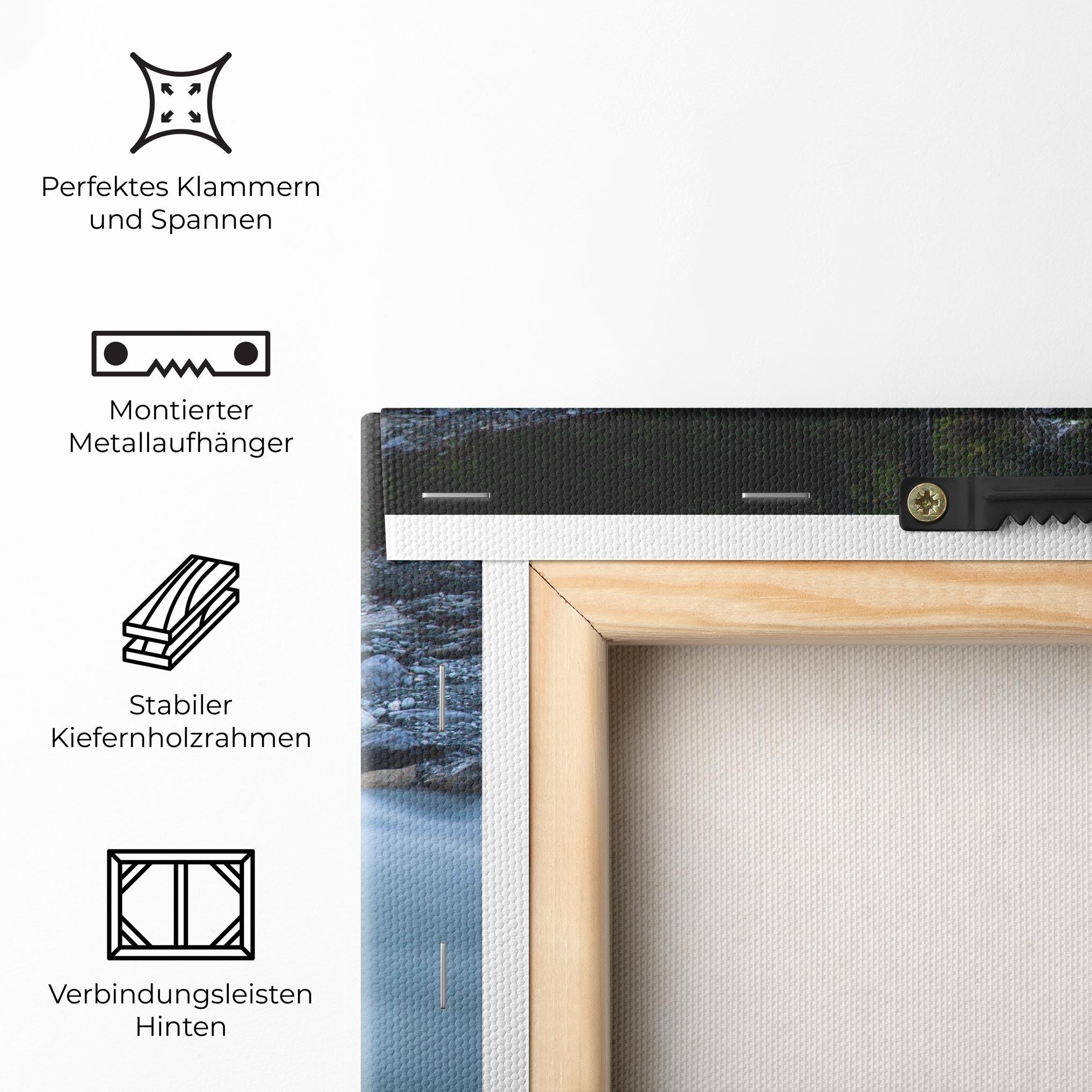 Leinwandbild Grey Water Falling mockup 5