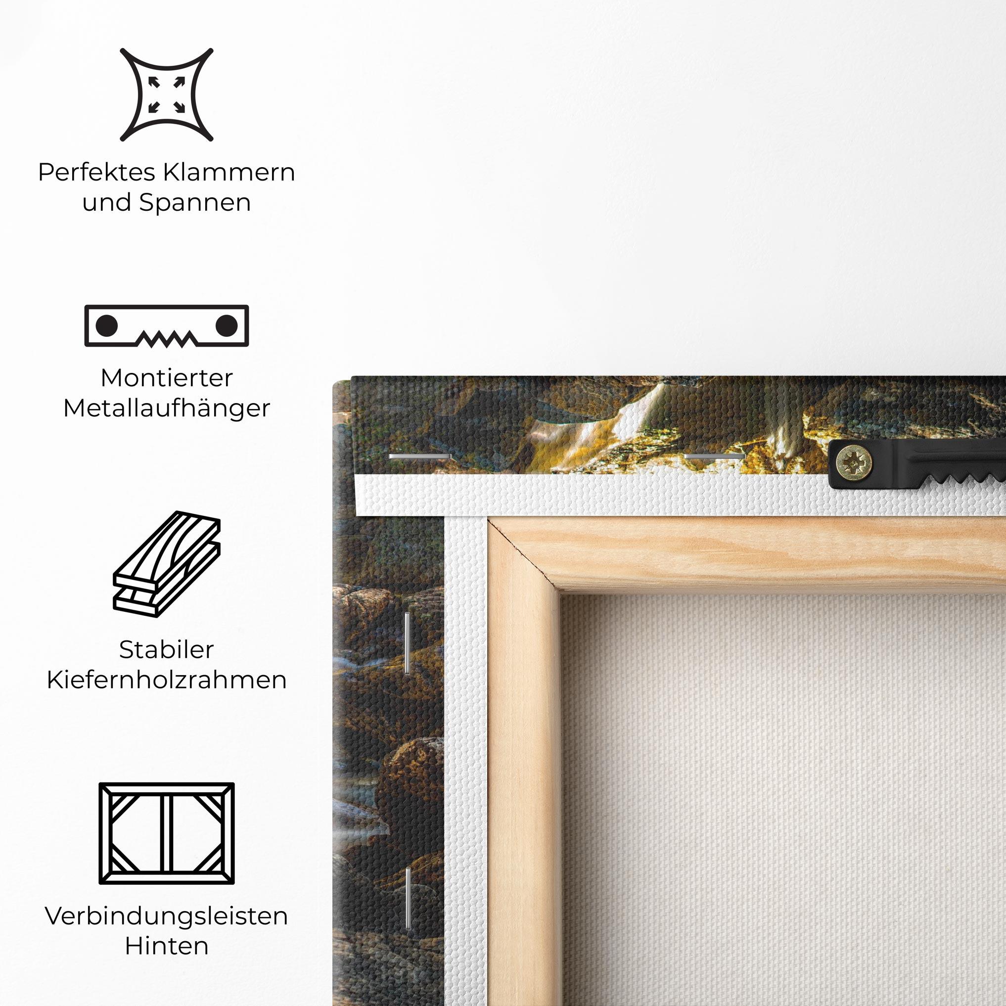 Leinwandbild Nature Rocks Waterfall mockup 5