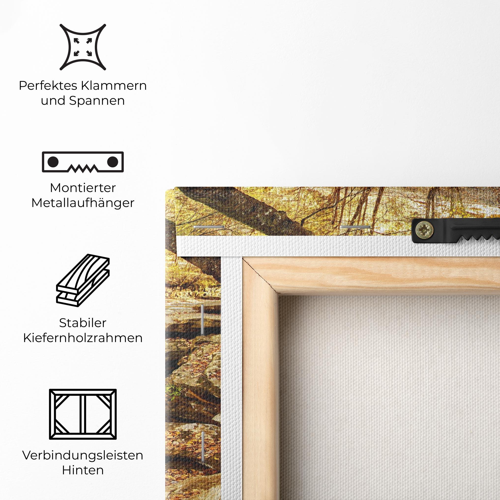 Leinwandbild Pretty Autumn Waterfall mockup 5