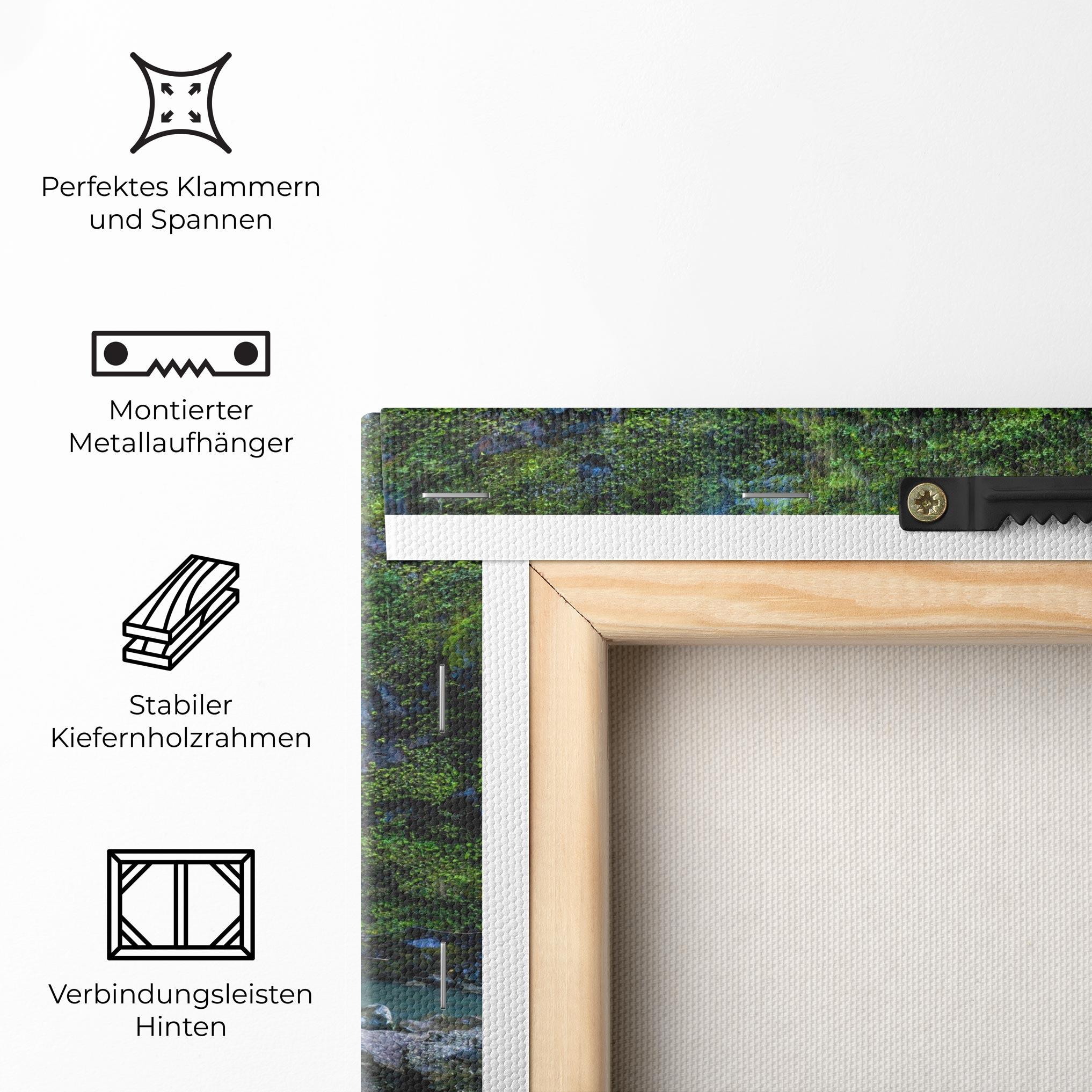 Leinwandbild Swimming In Waterfall mockup 5