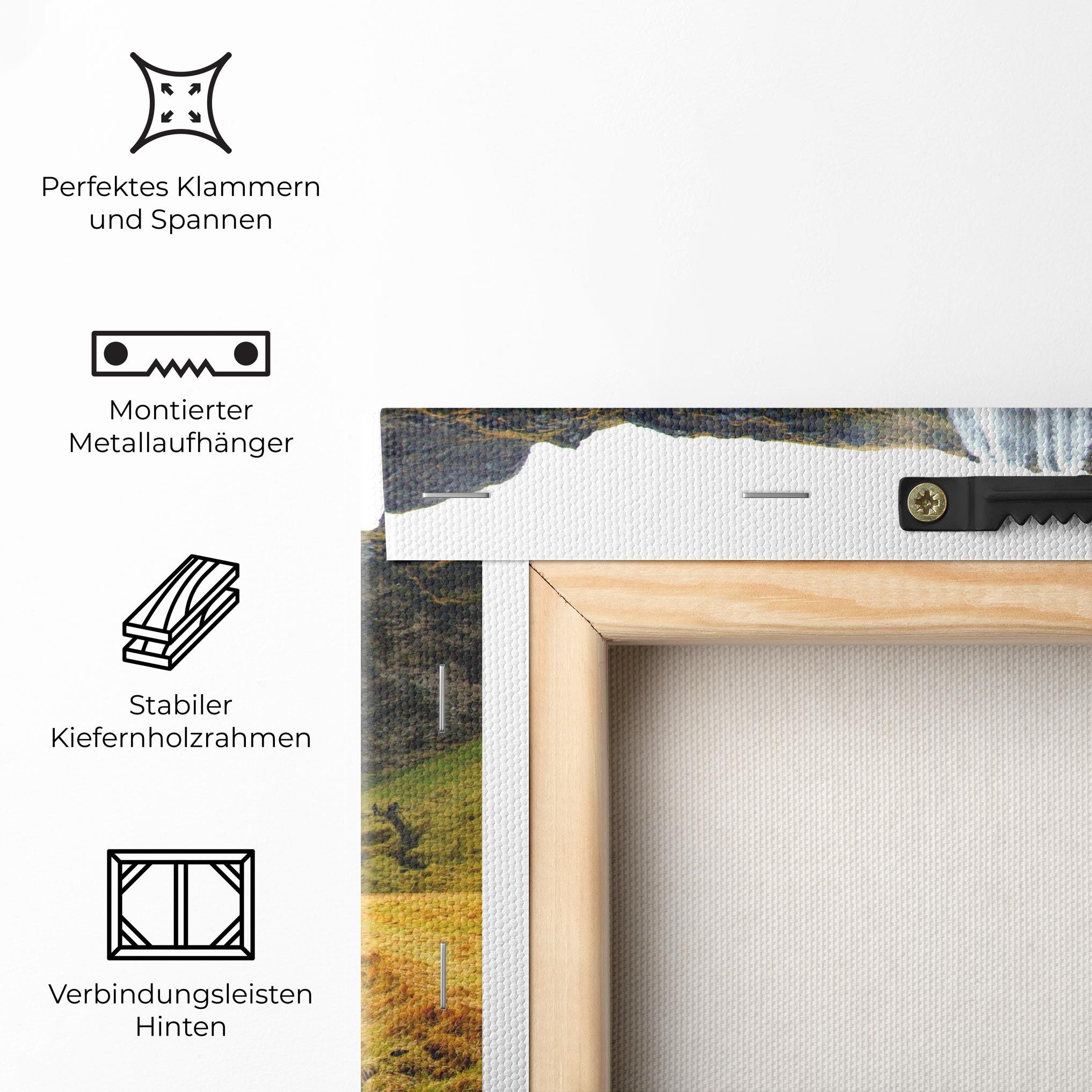 Leinwandbild Yellow Grass Waterfall mockup 5