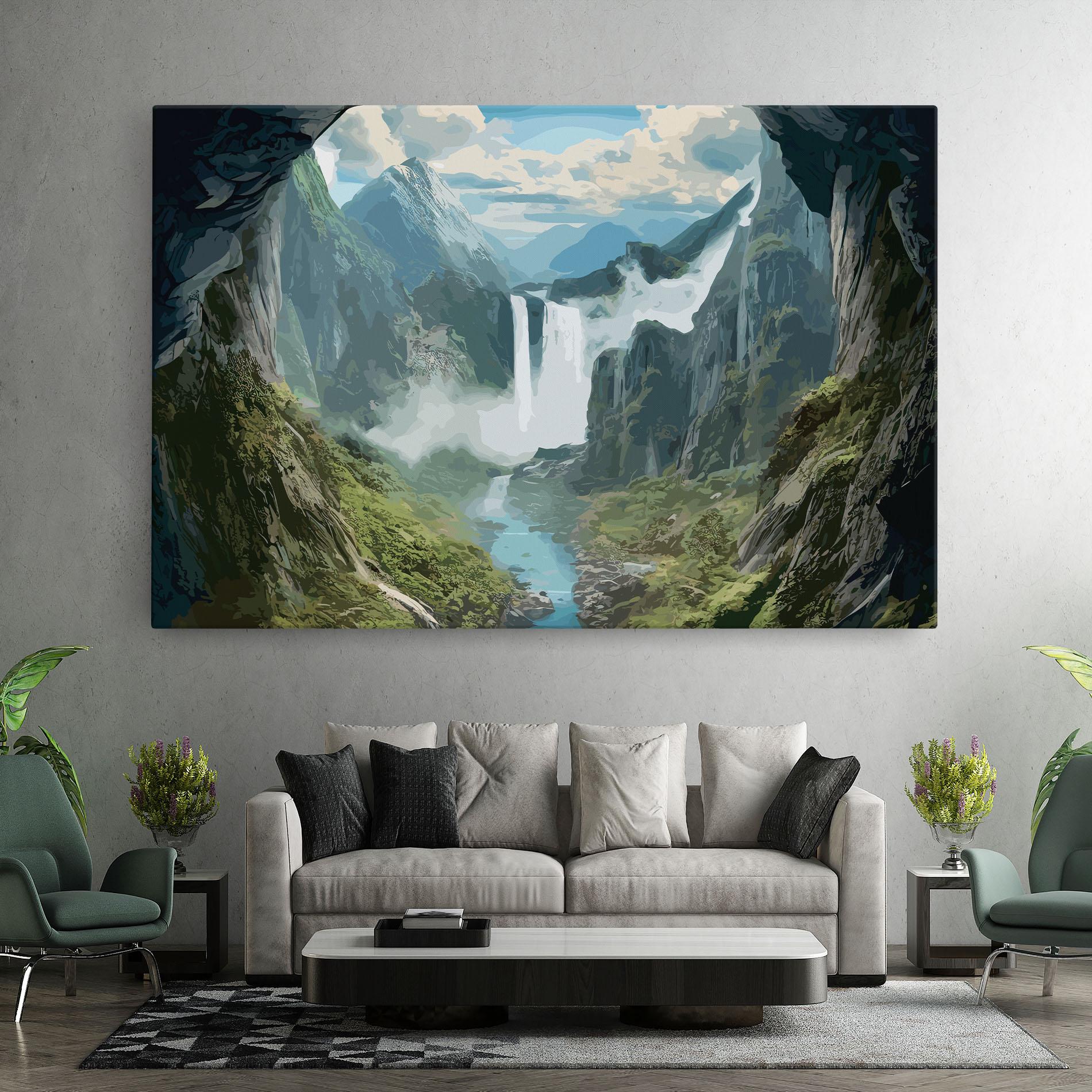 Leinwandbild Amazing Waterfall mockup 7