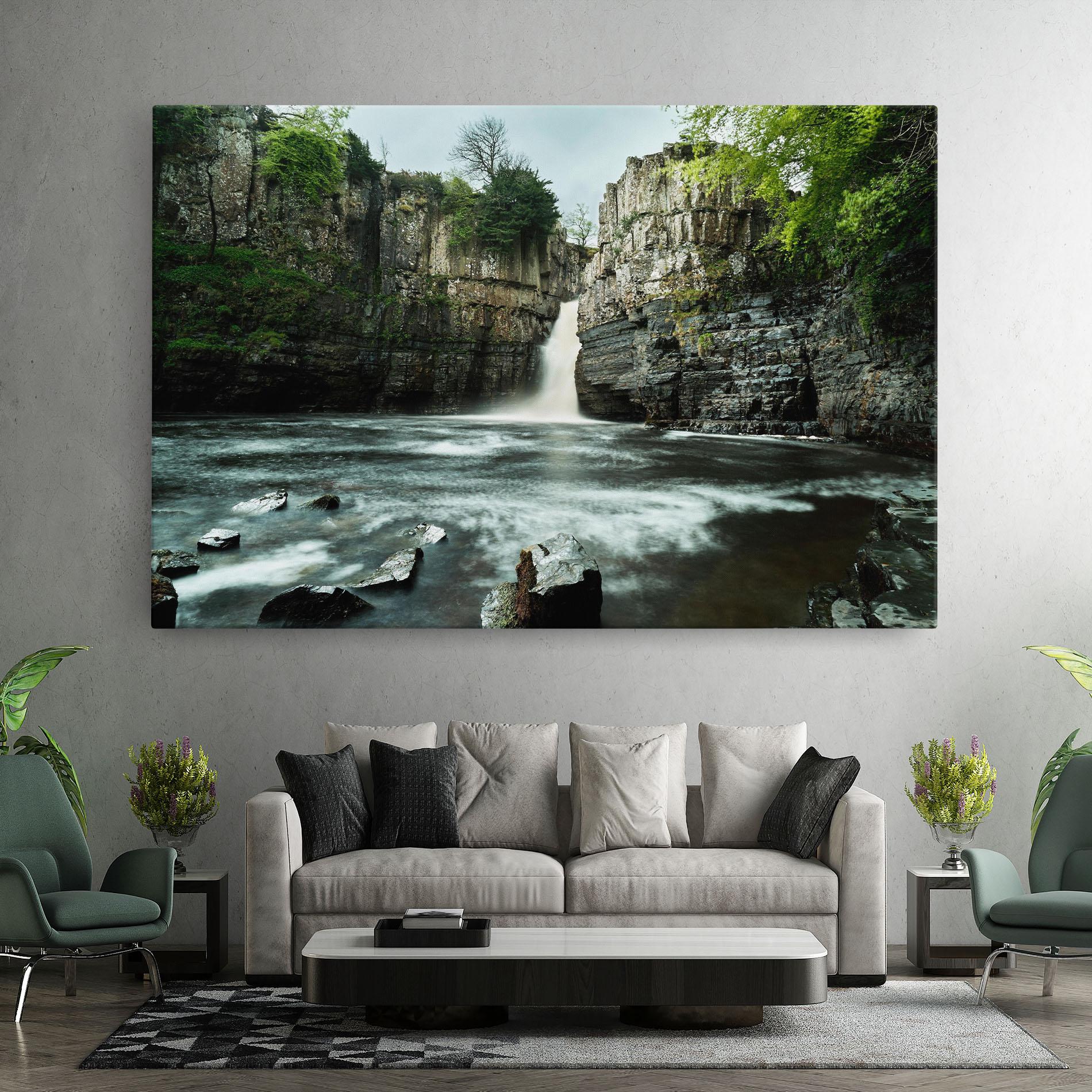 Leinwandbild Beautiful Water Falling mockup 7