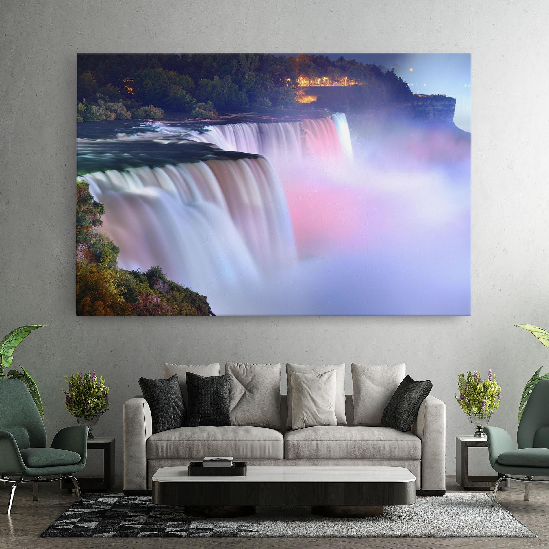 Leinwandbild Dreamy Purple Waterfall mockup 7