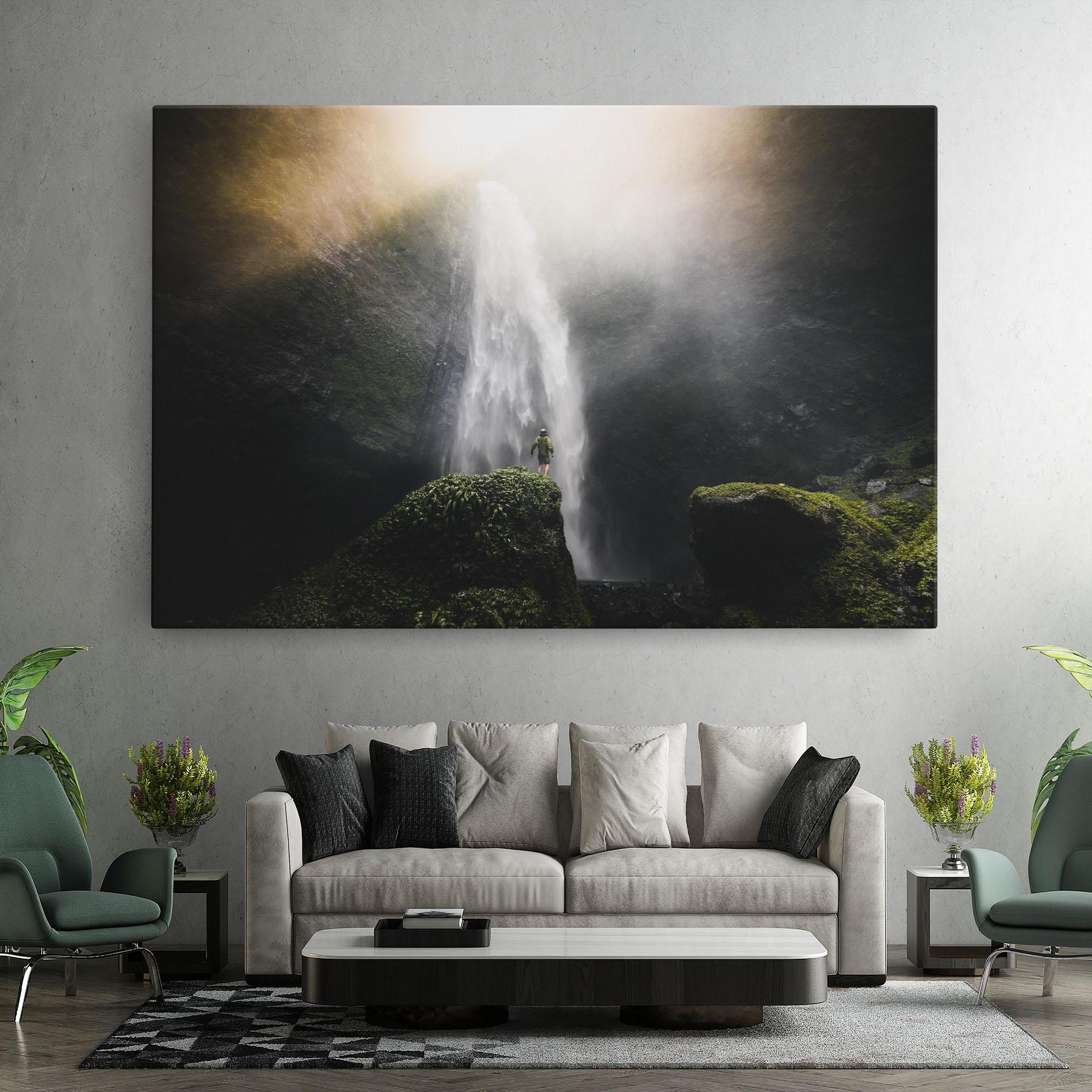 Leinwandbild Green Man Waterfall mockup 7