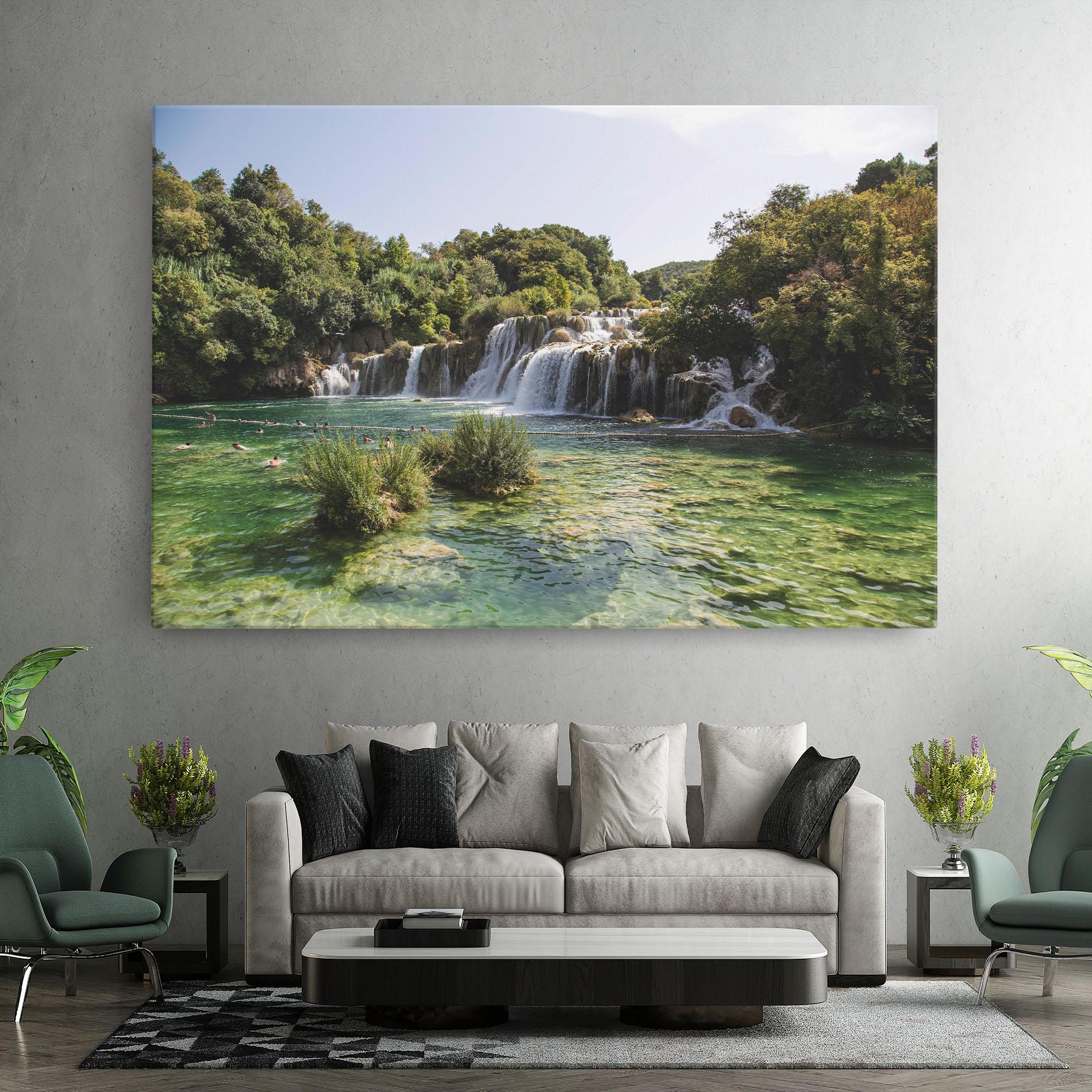 Leinwandbild Green Waterfall mockup 7