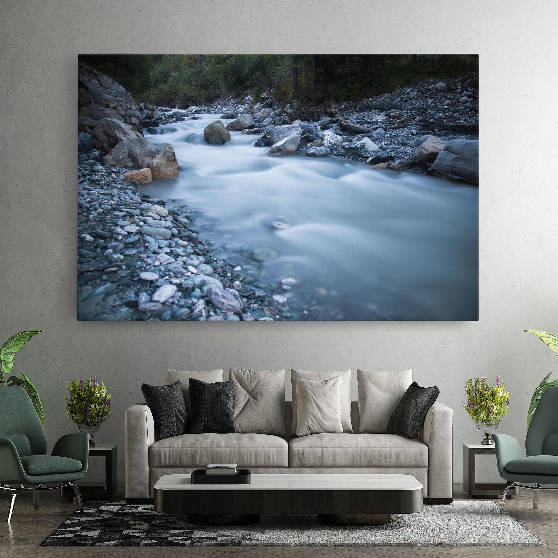 Leinwandbild Grey Water Falling mockup 7