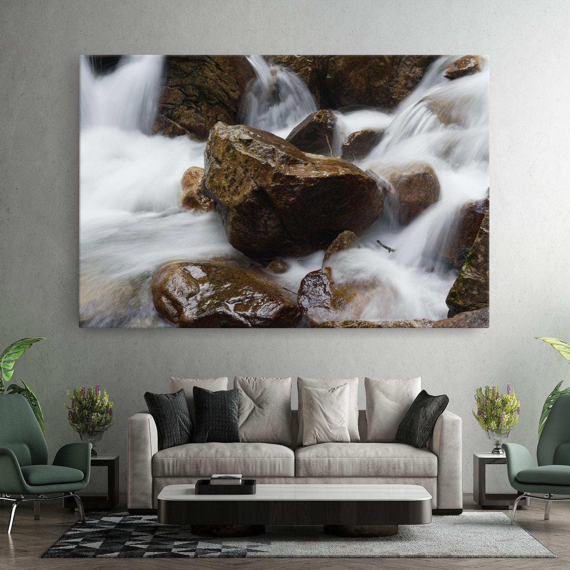 Leinwandbild Shiny Rocks Waterfall mockup 7