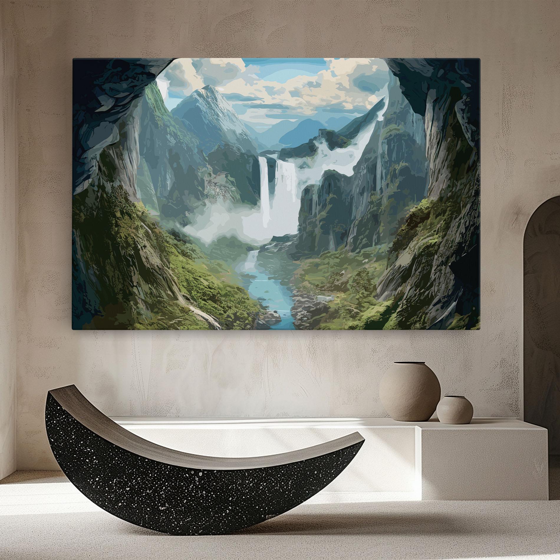 Leinwandbild Amazing Waterfall mockup 8