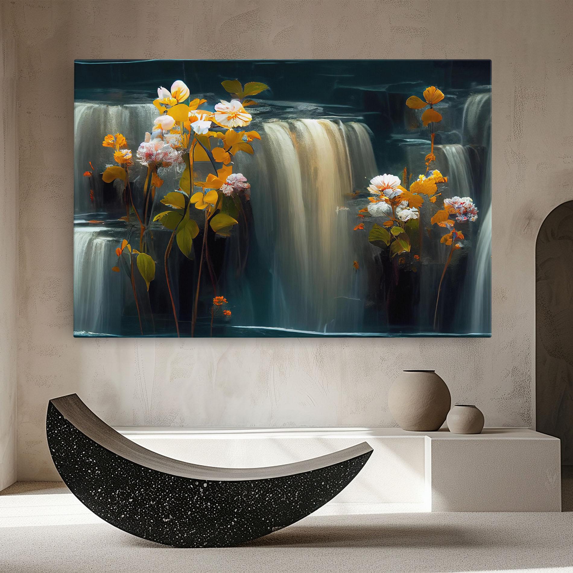 Leinwandbild Flowers Waterfall mockup 8