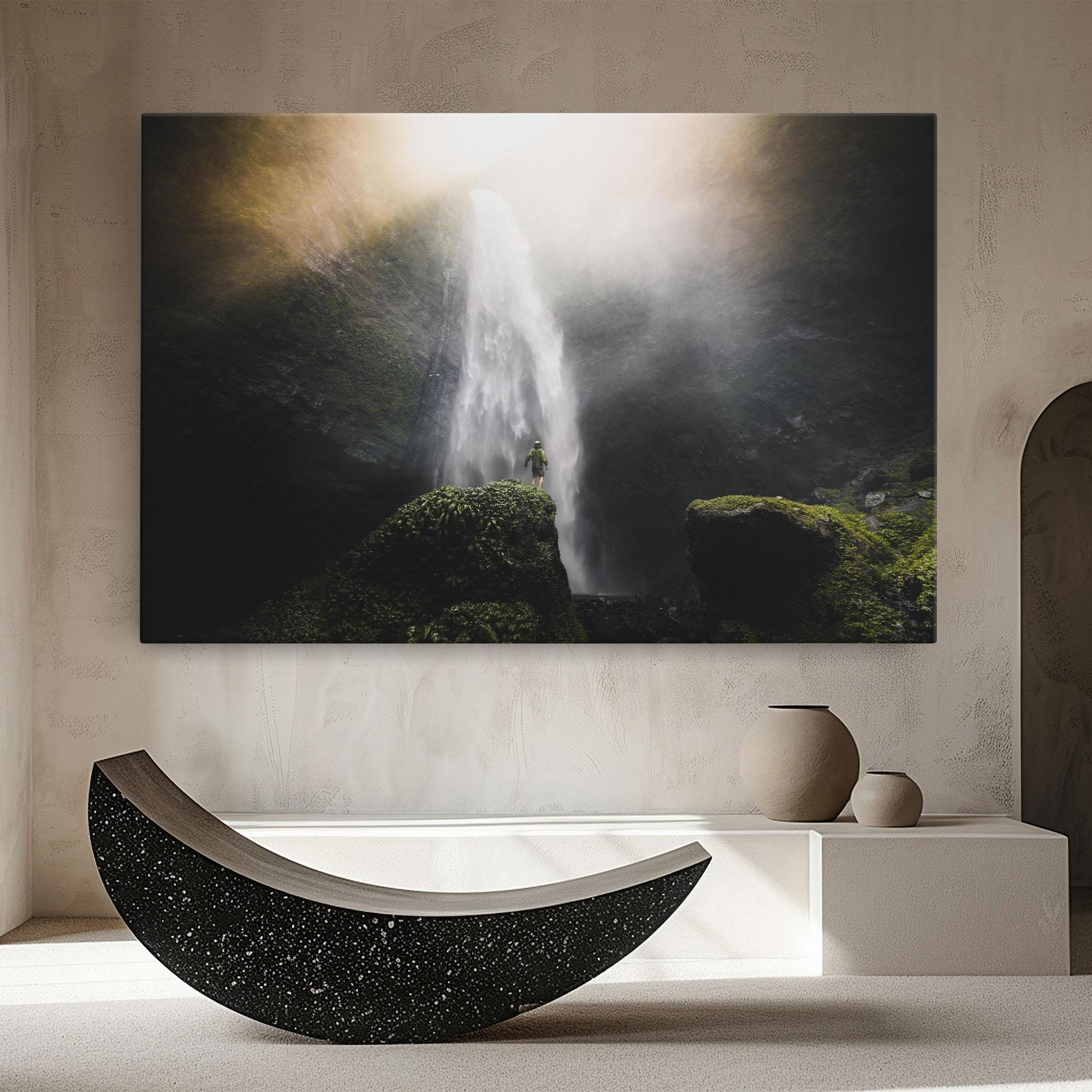 Leinwandbild Green Man Waterfall mockup 8