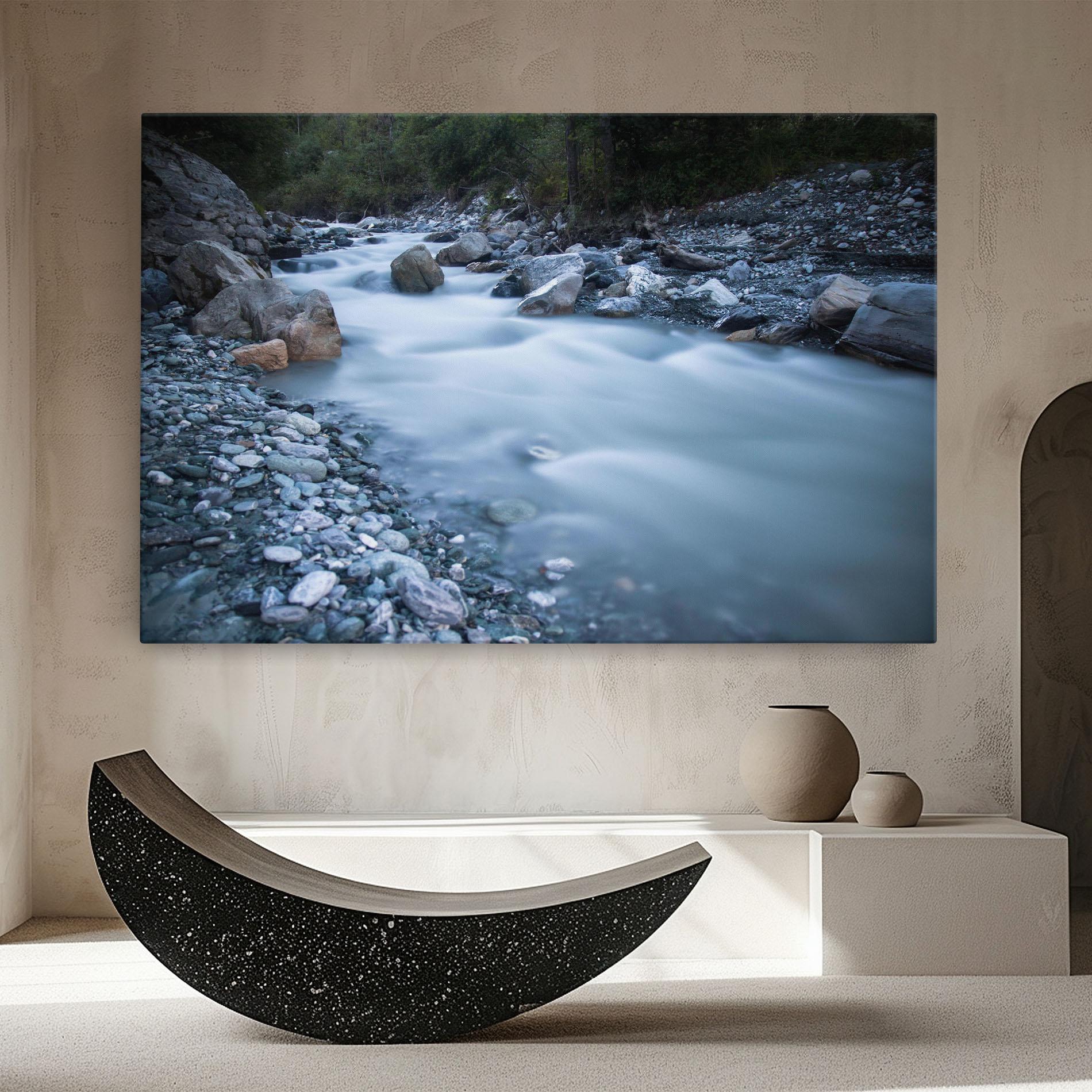 Leinwandbild Grey Water Falling mockup 8