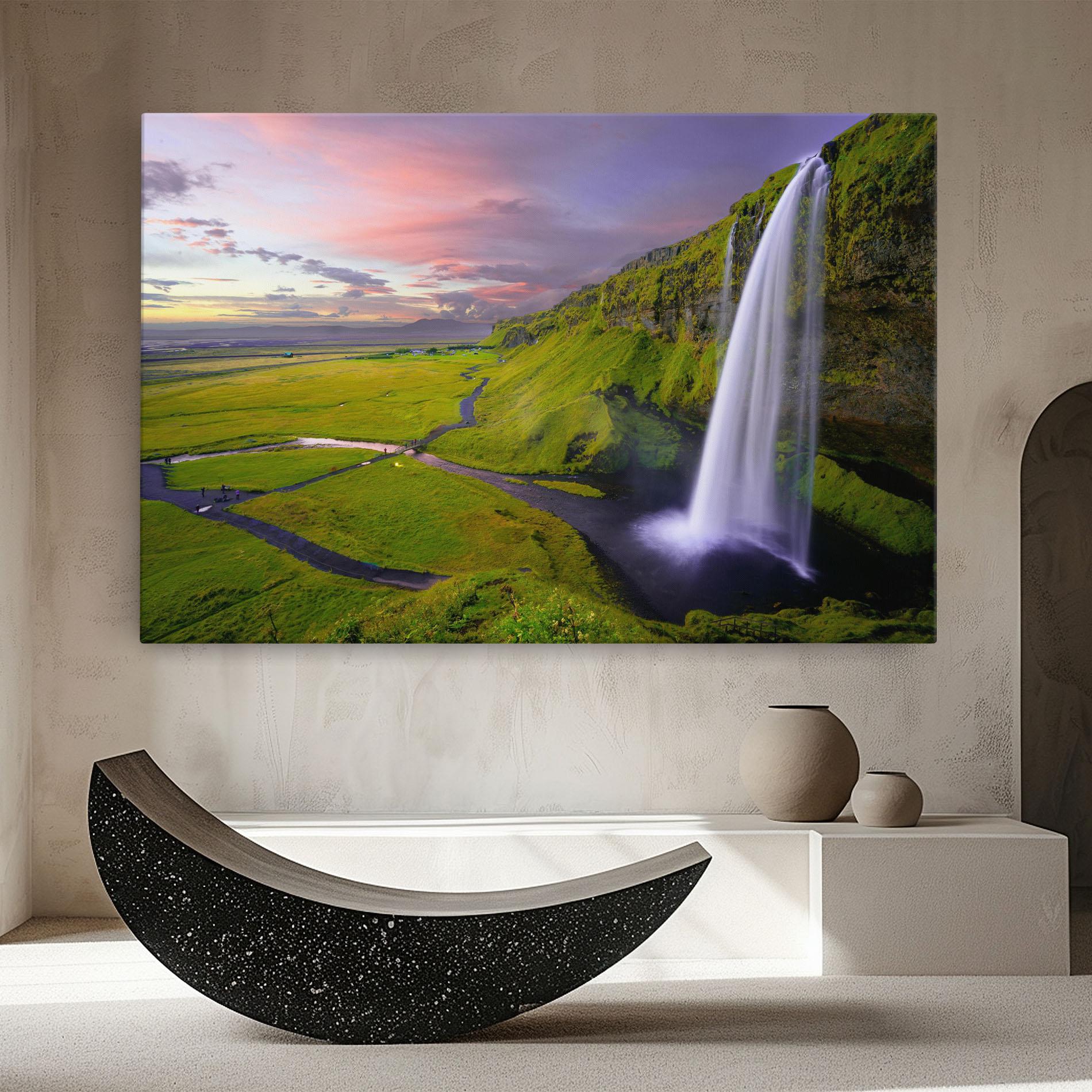 Leinwandbild Pink Wky Waterfall mockup 8