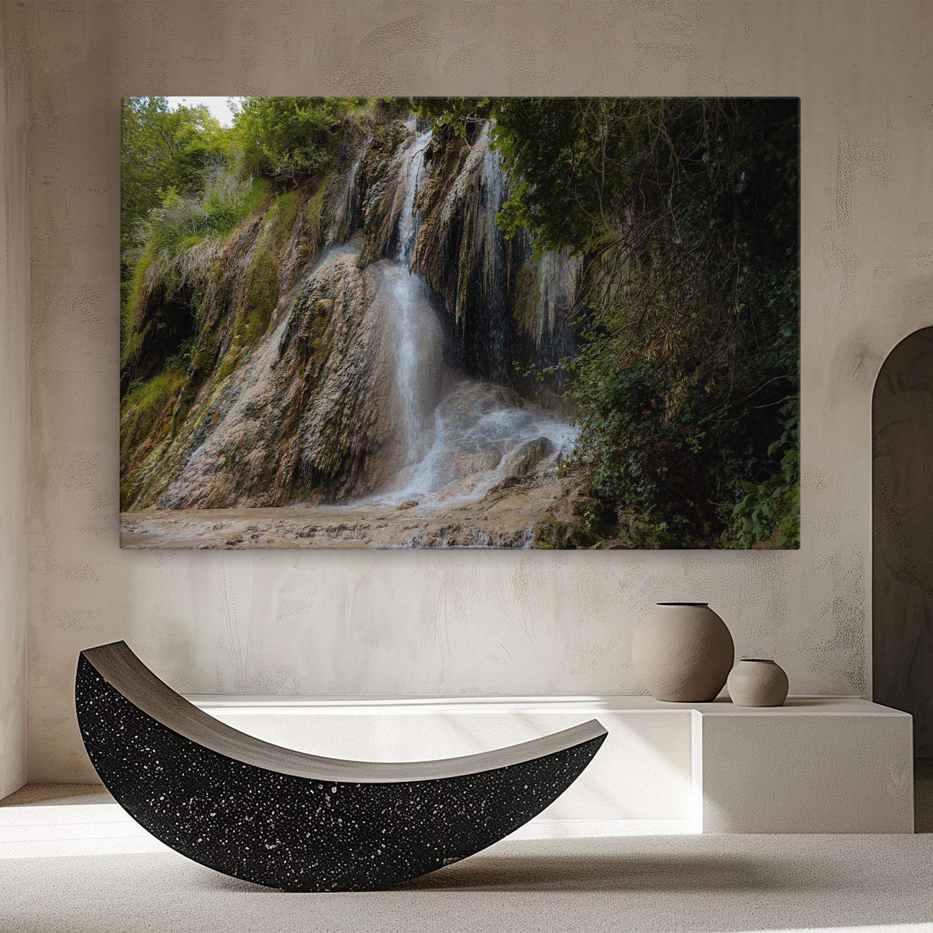 Leinwandbild Pretty Waterfall Forest mockup 8