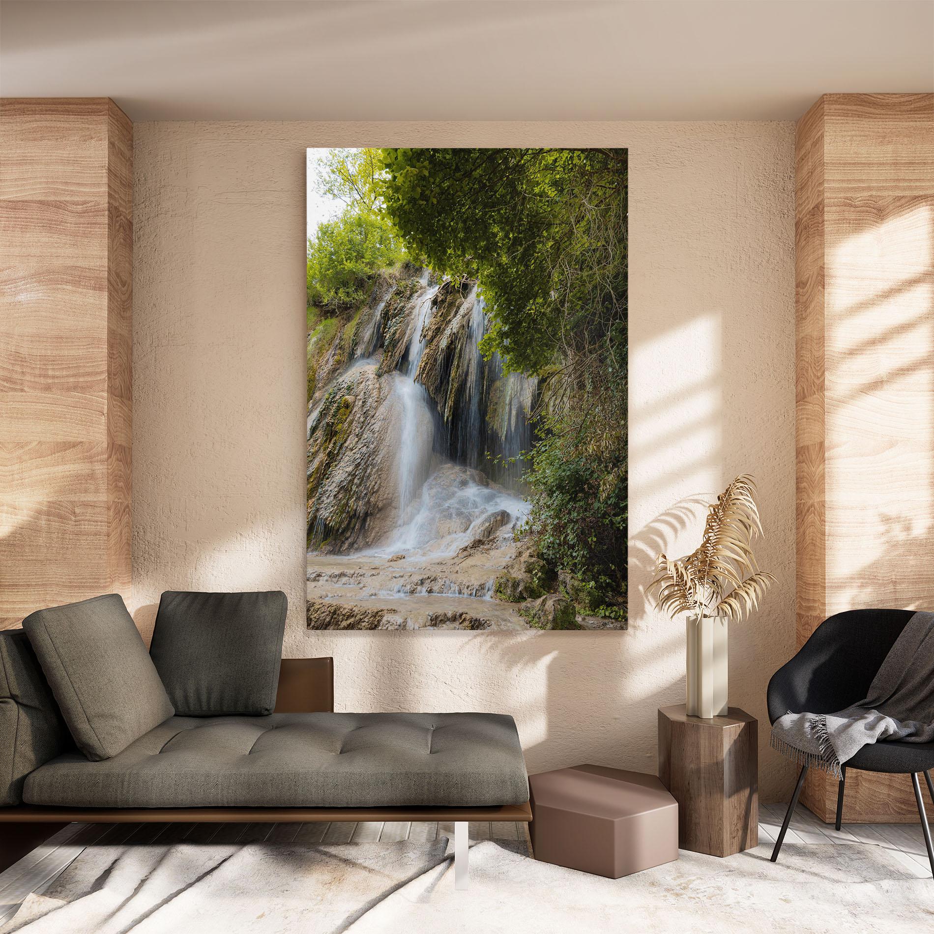 Leinwandbild Forest Waterfall View mockup 8