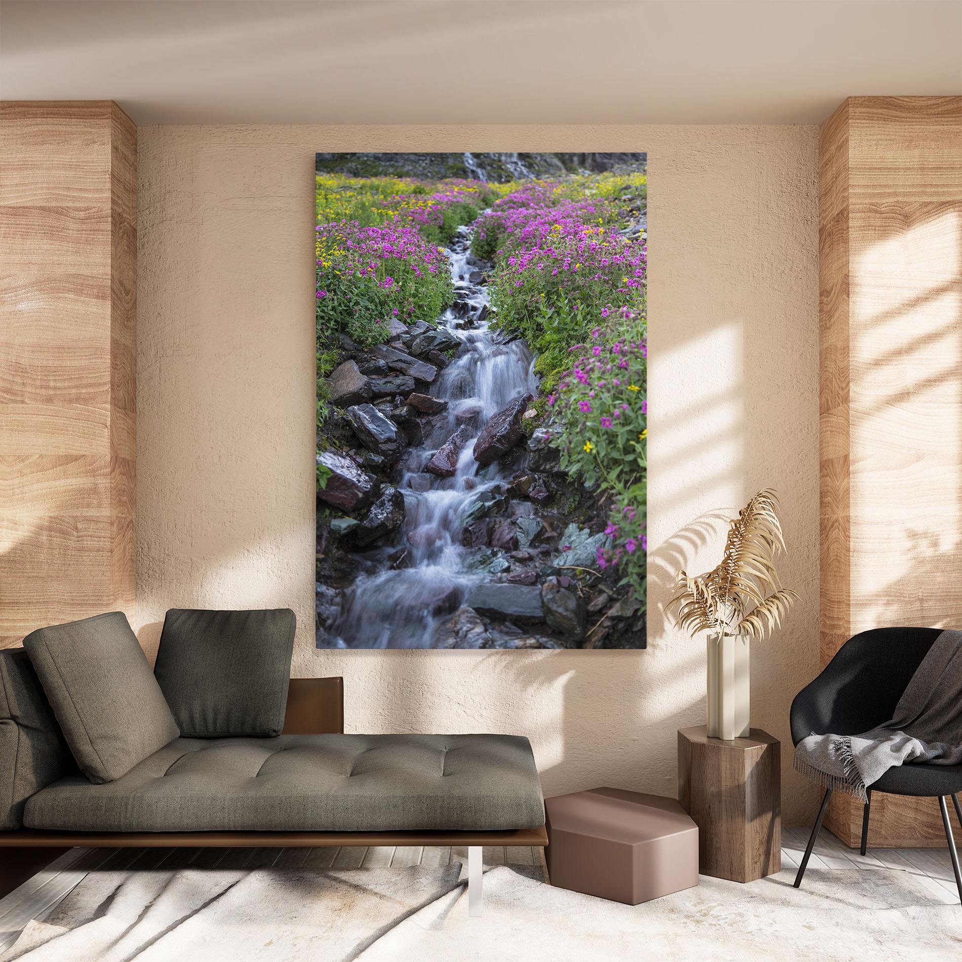 Leinwandbild Water Falling Field mockup 8