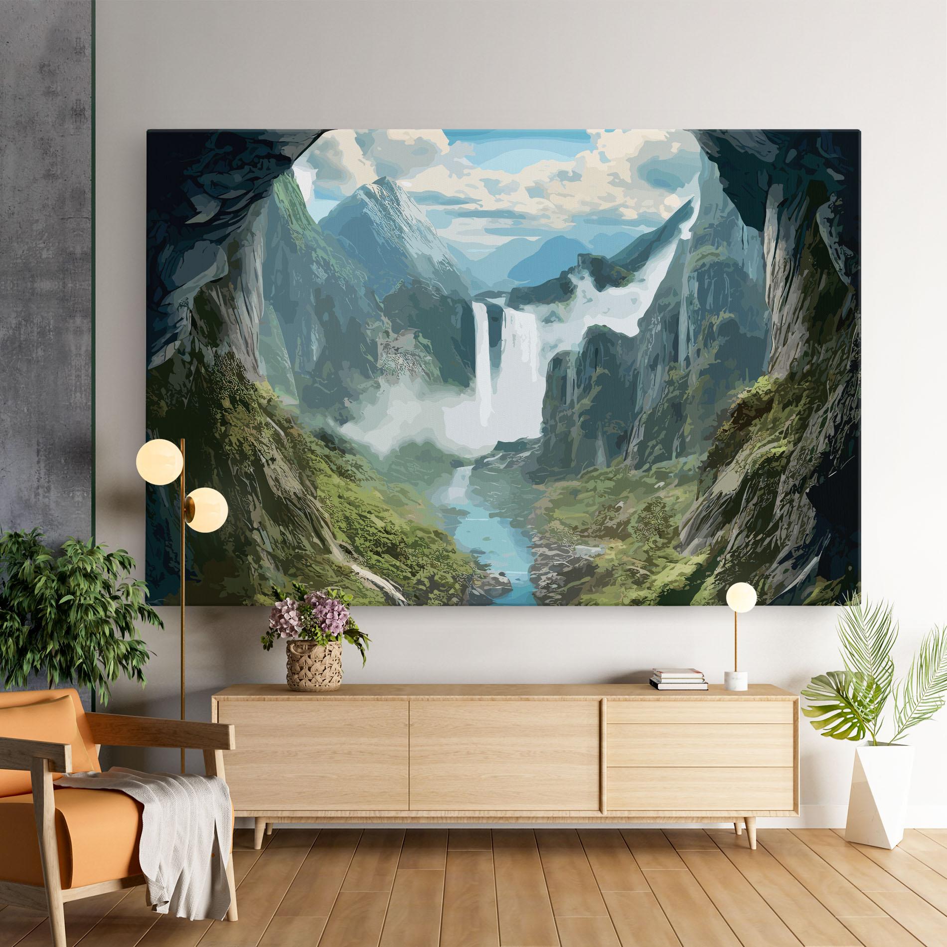 Leinwandbild Amazing Waterfall mockup 9