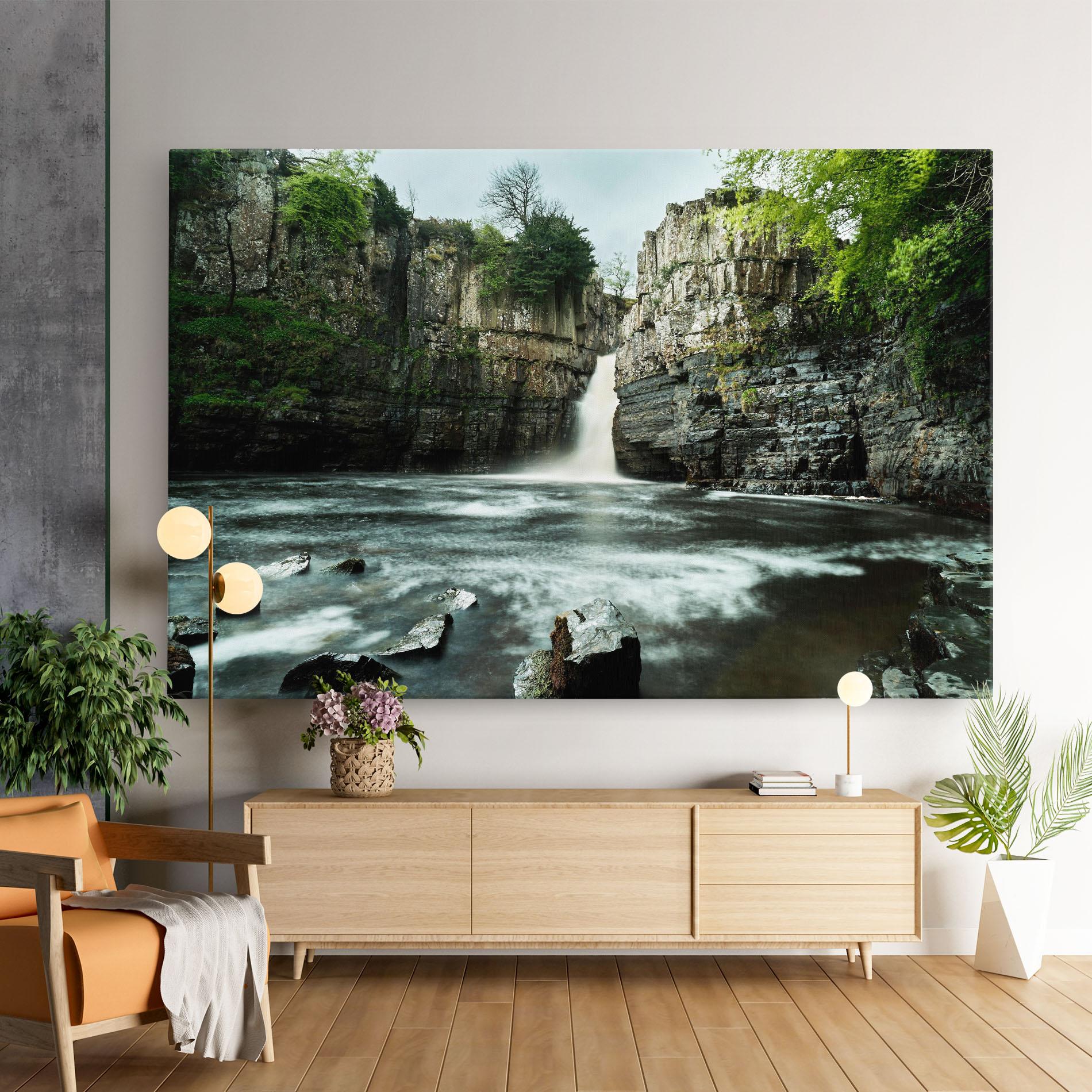 Leinwandbild Beautiful Water Falling mockup 9