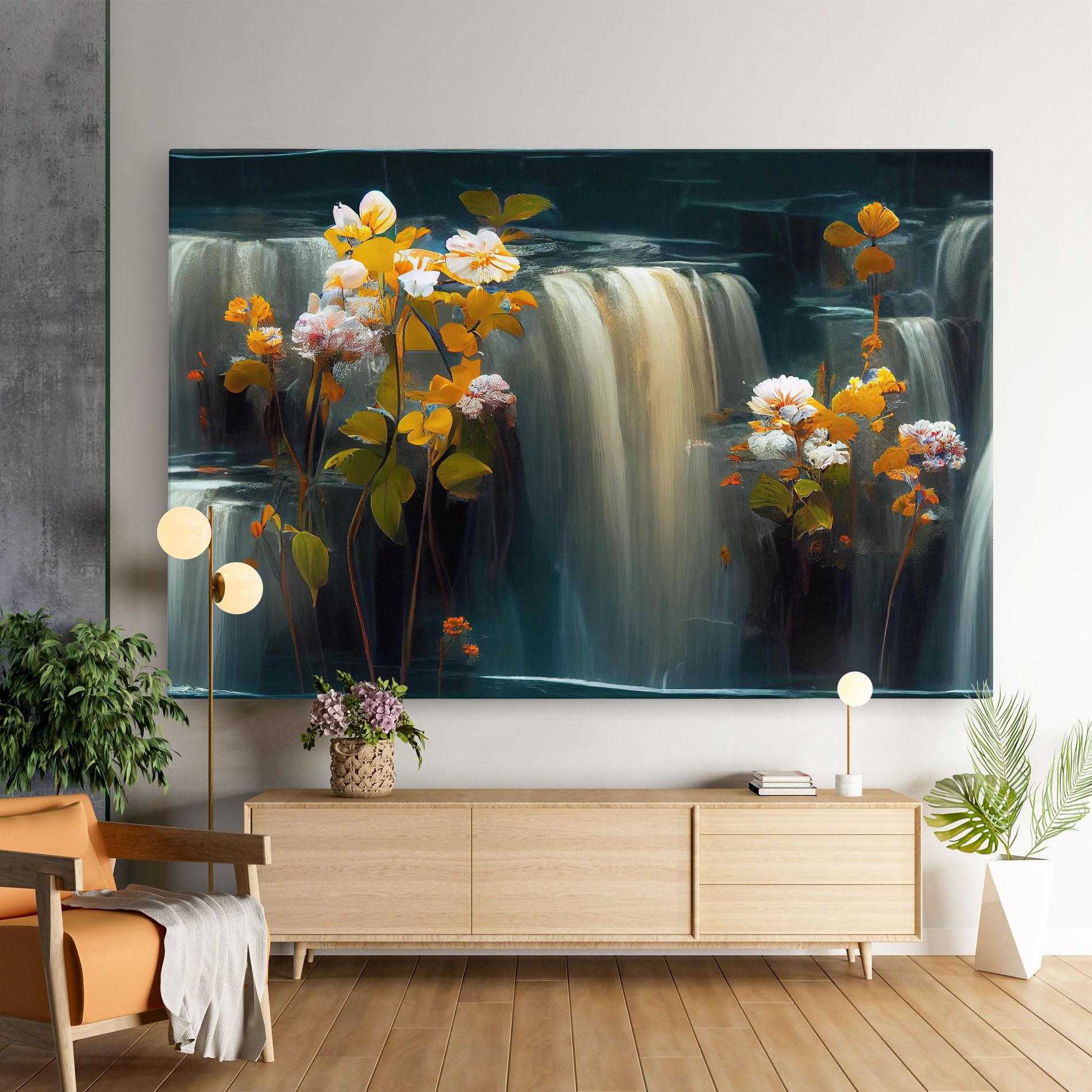 Leinwandbild Flowers Waterfall mockup 9