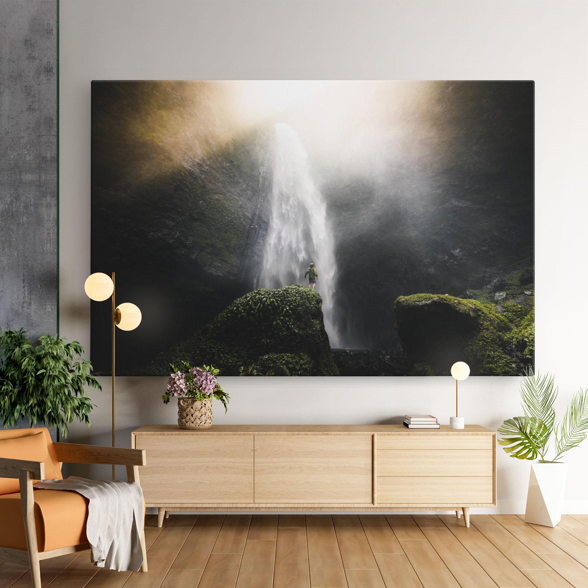 Leinwandbild Green Man Waterfall mockup 9