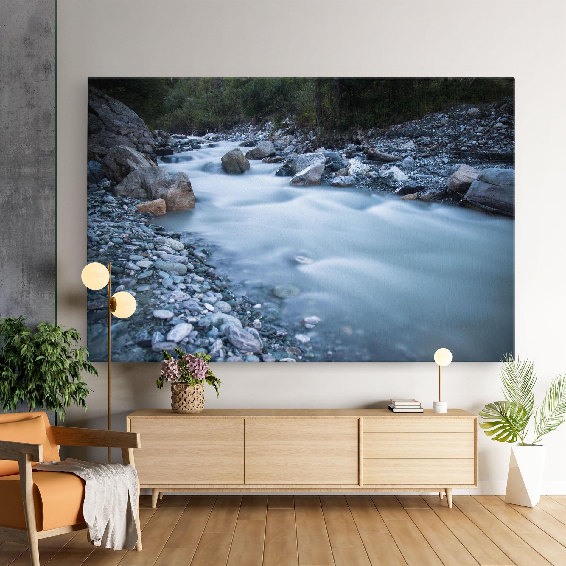 Leinwandbild Grey Water Falling mockup 9