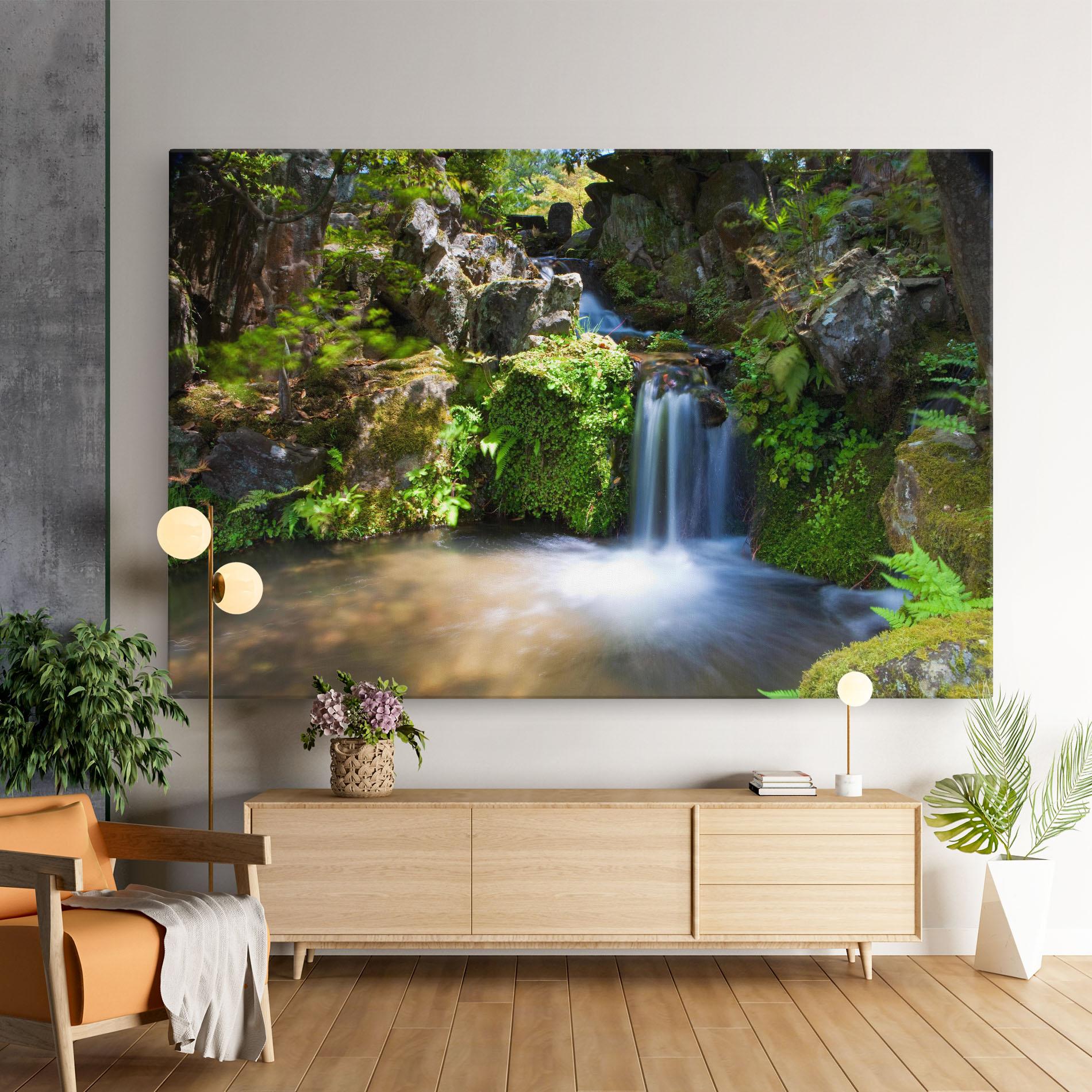 Leinwandbild Jungle View Waterfall mockup 9