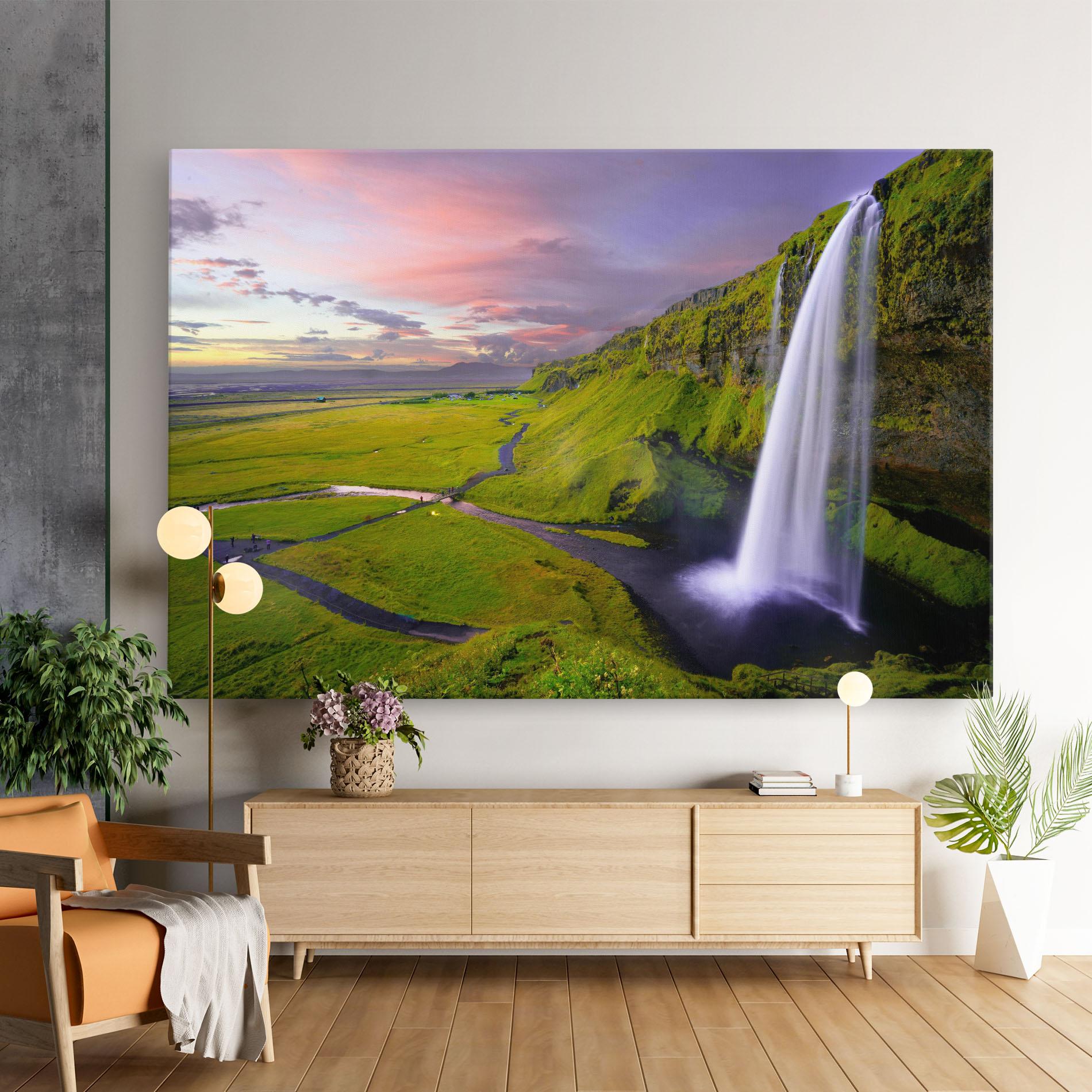 Leinwandbild Pink Wky Waterfall mockup 9