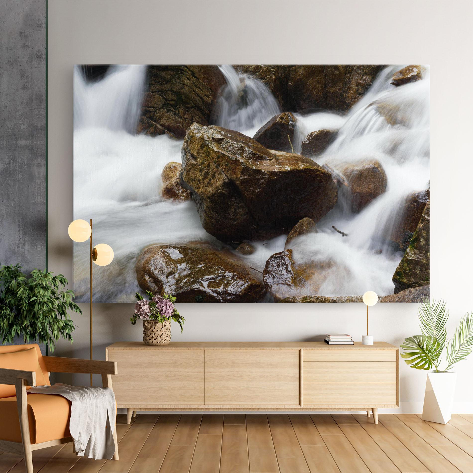 Leinwandbild Shiny Rocks Waterfall mockup 9
