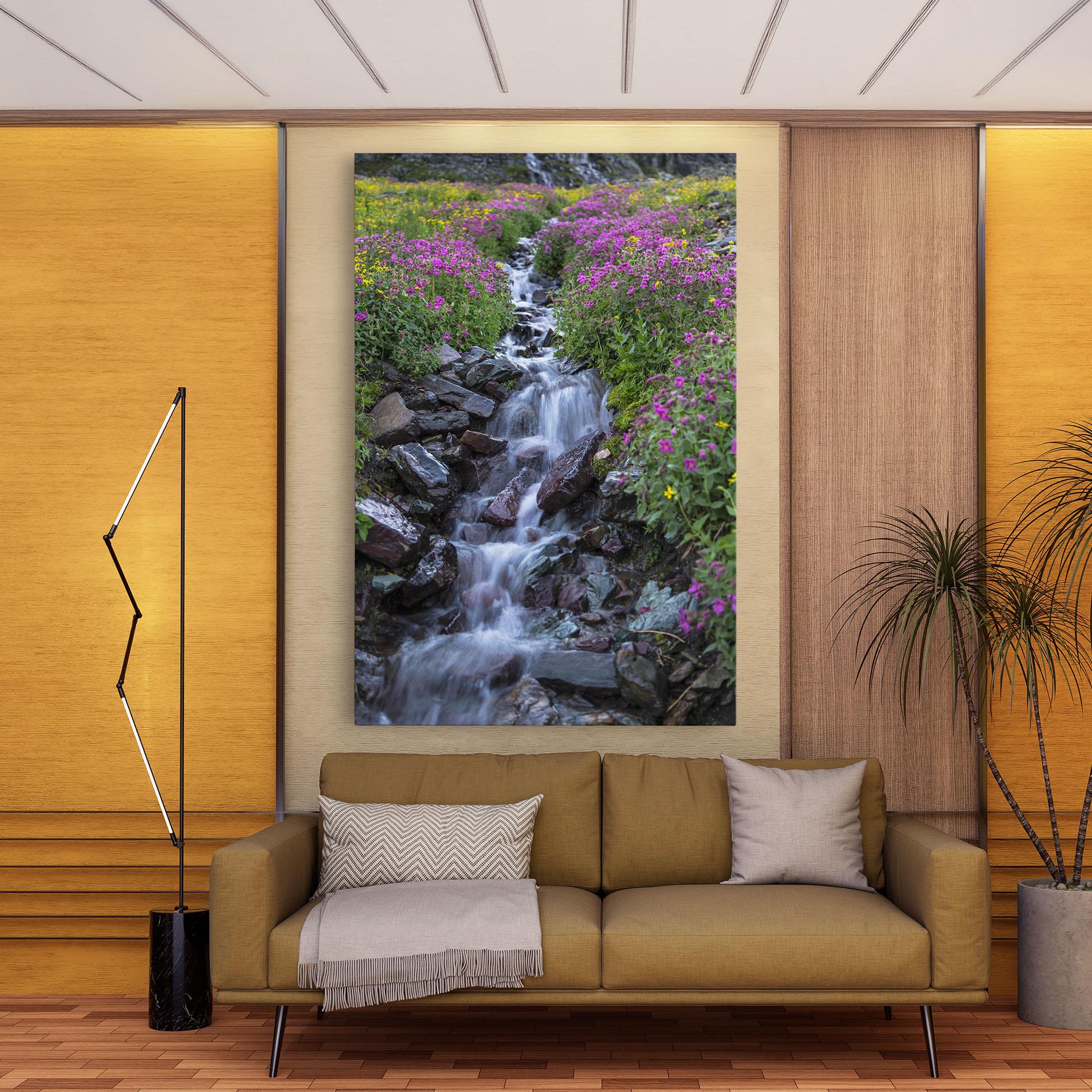 Leinwandbild Water Falling Field mockup 9