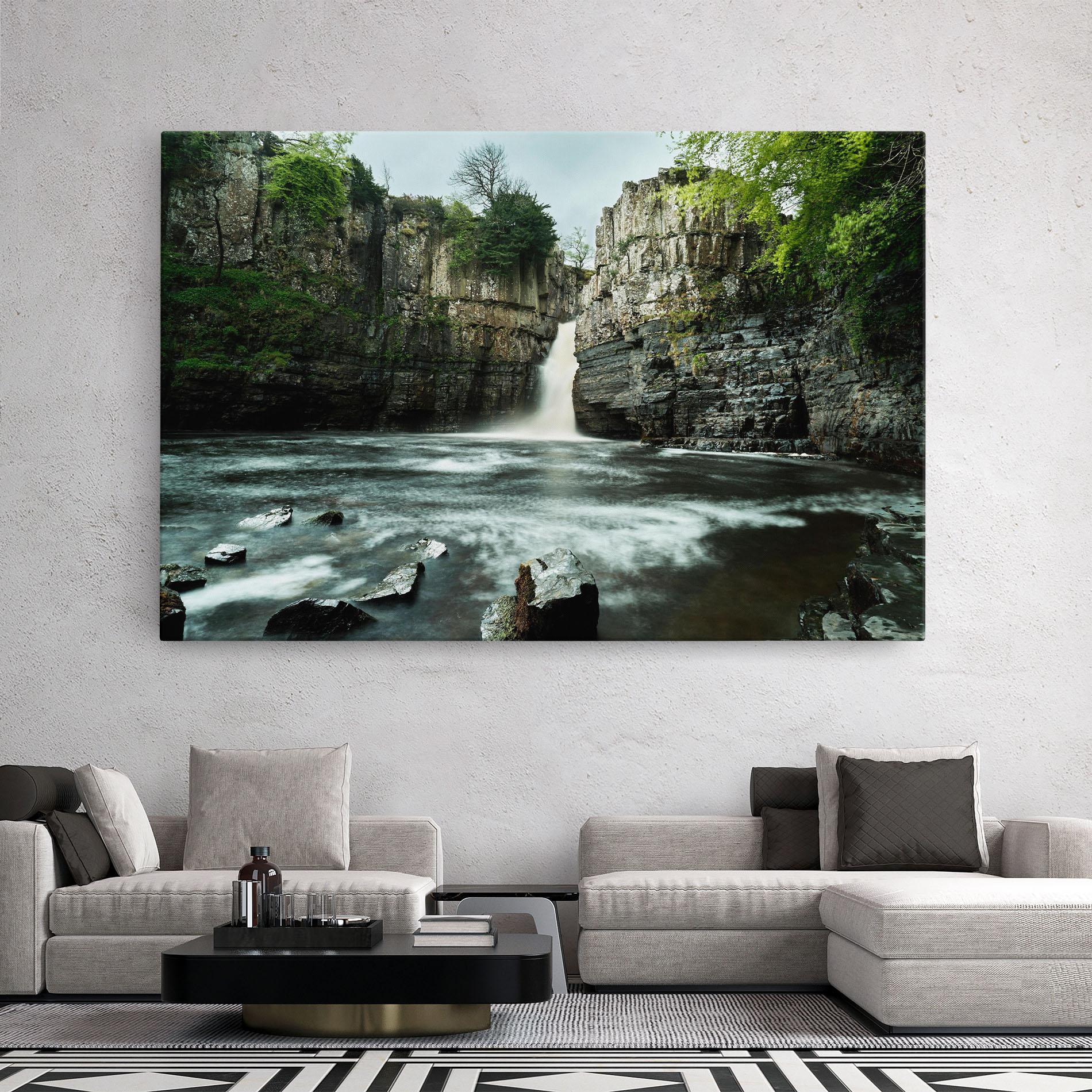 Leinwandbild Beautiful Water Falling mockup 2