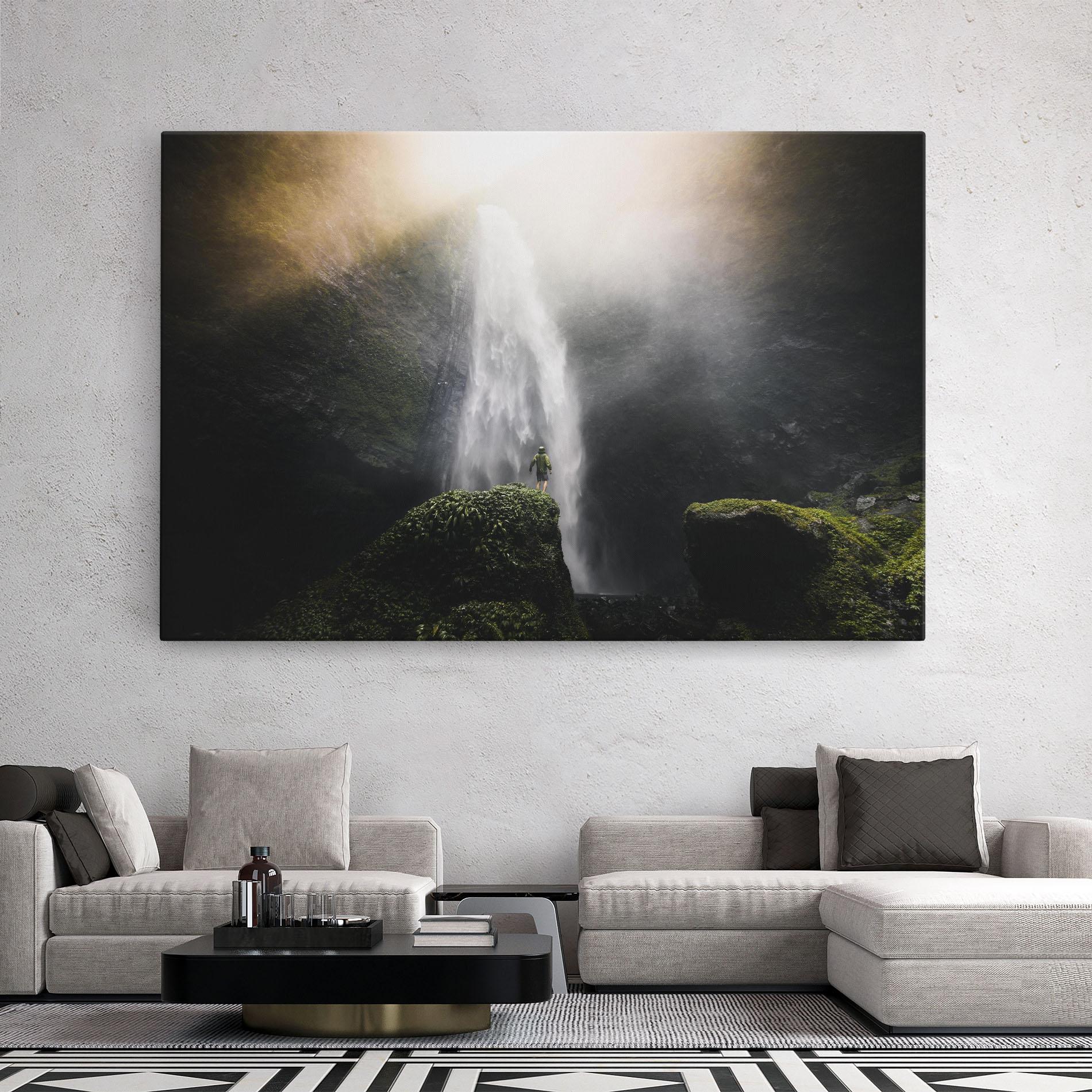 Leinwandbild Green Man Waterfall mockup 2