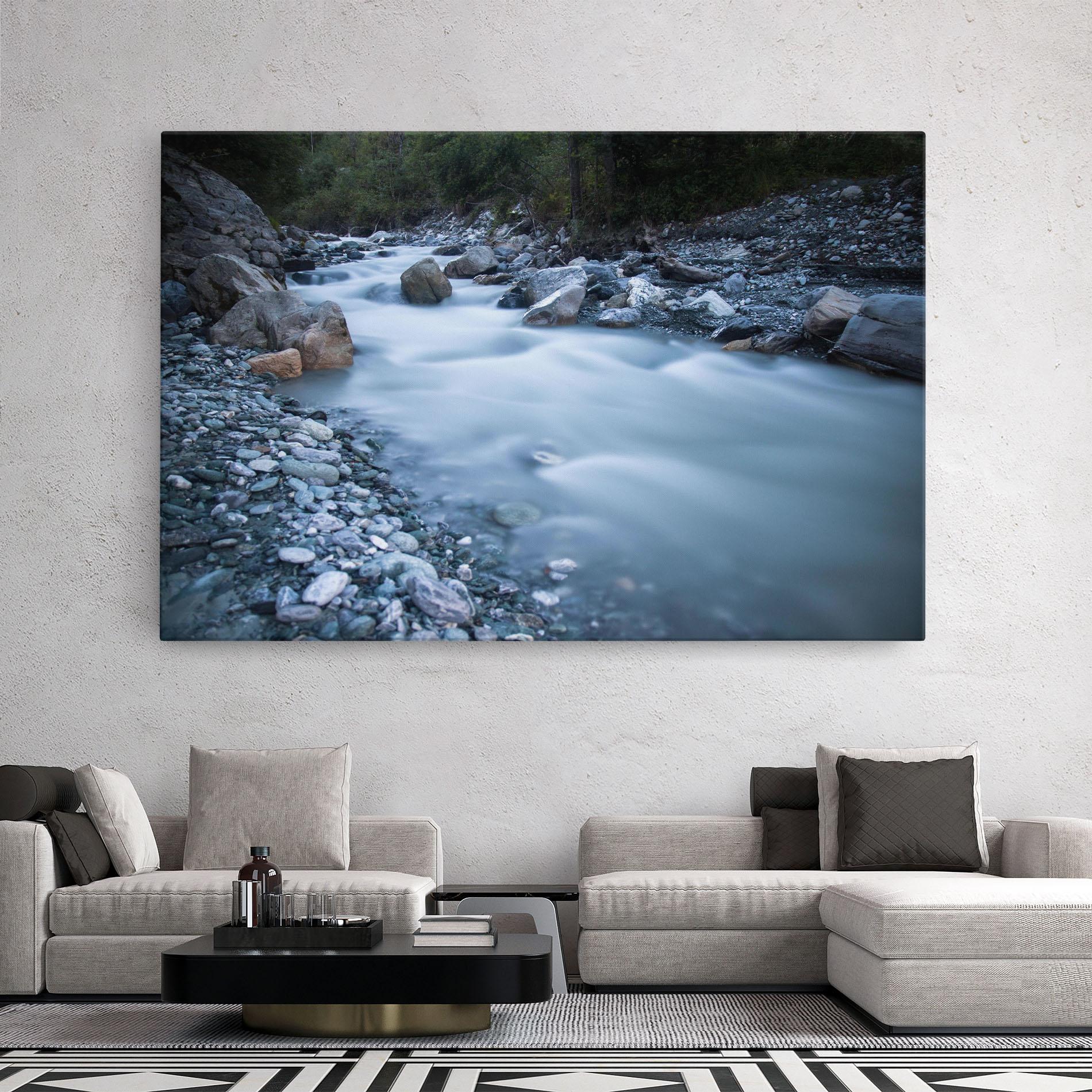 Leinwandbild Grey Water Falling mockup 2